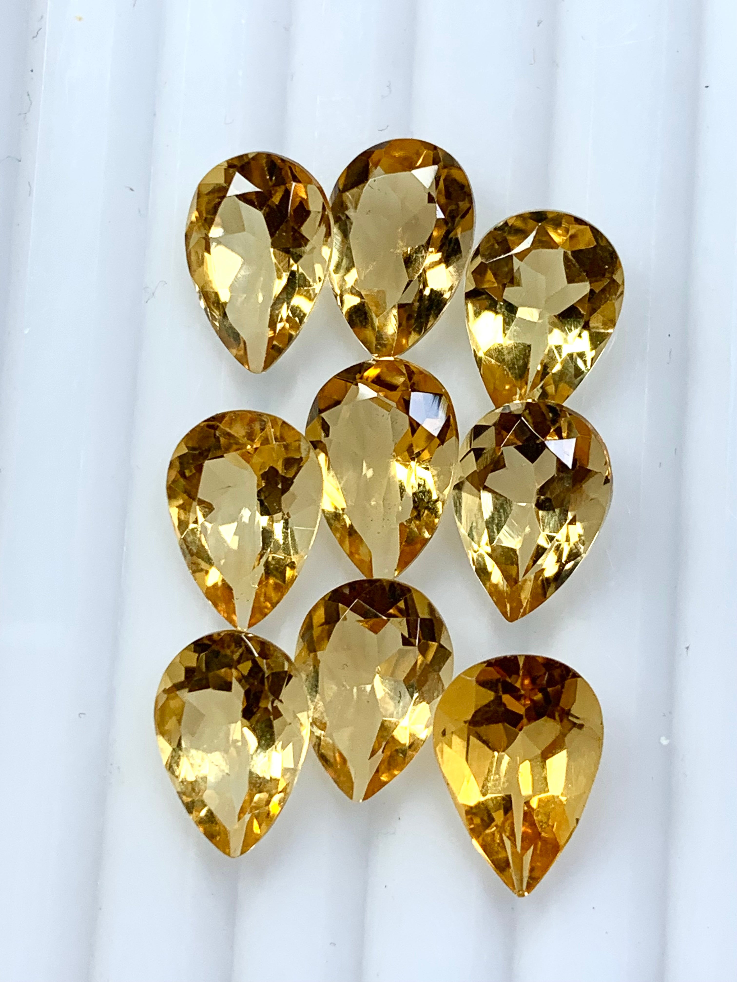 15 Carats Pear Shape Yellow Citrine Loose Stones