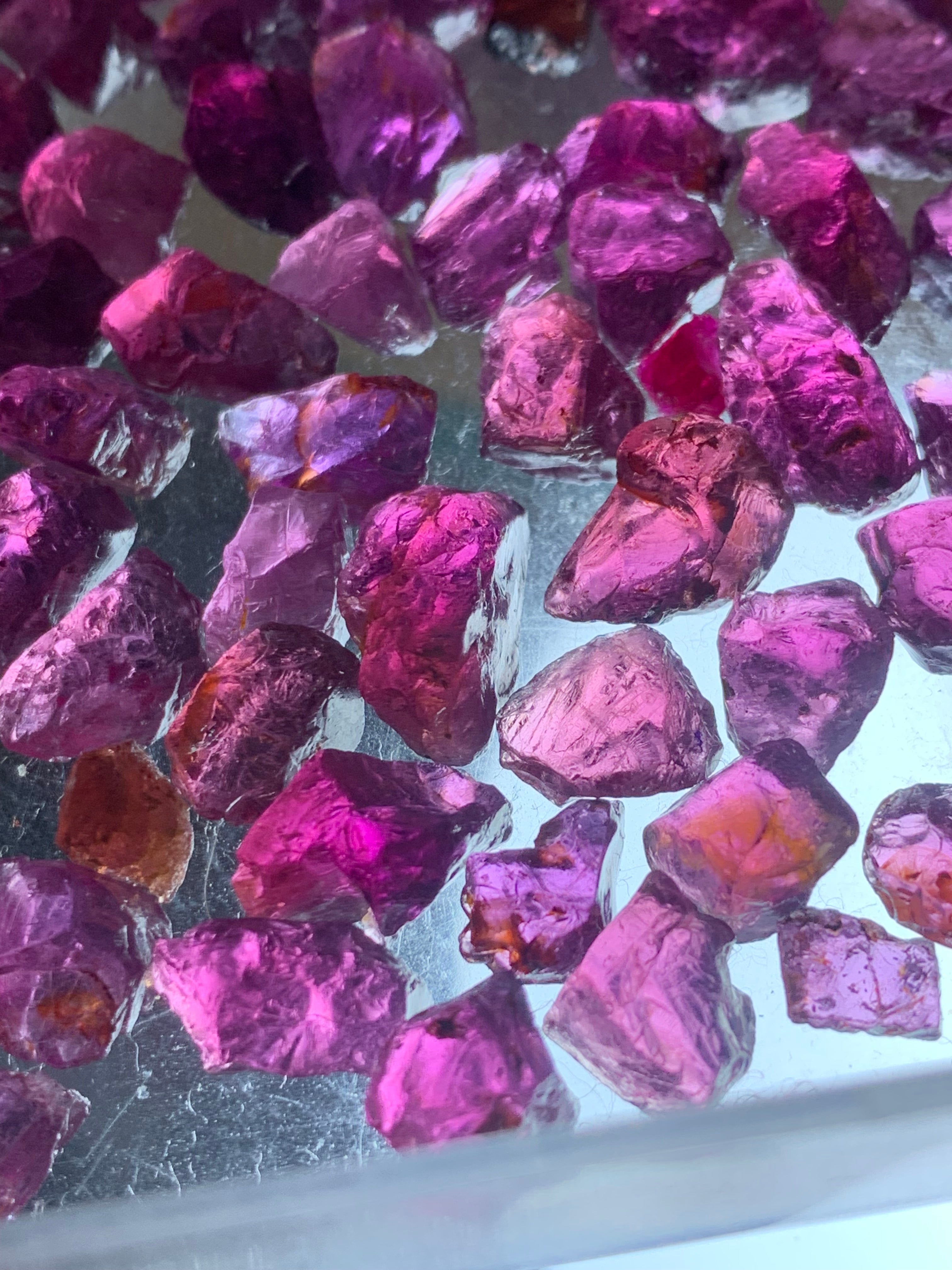 purplish red rhodolite garnet