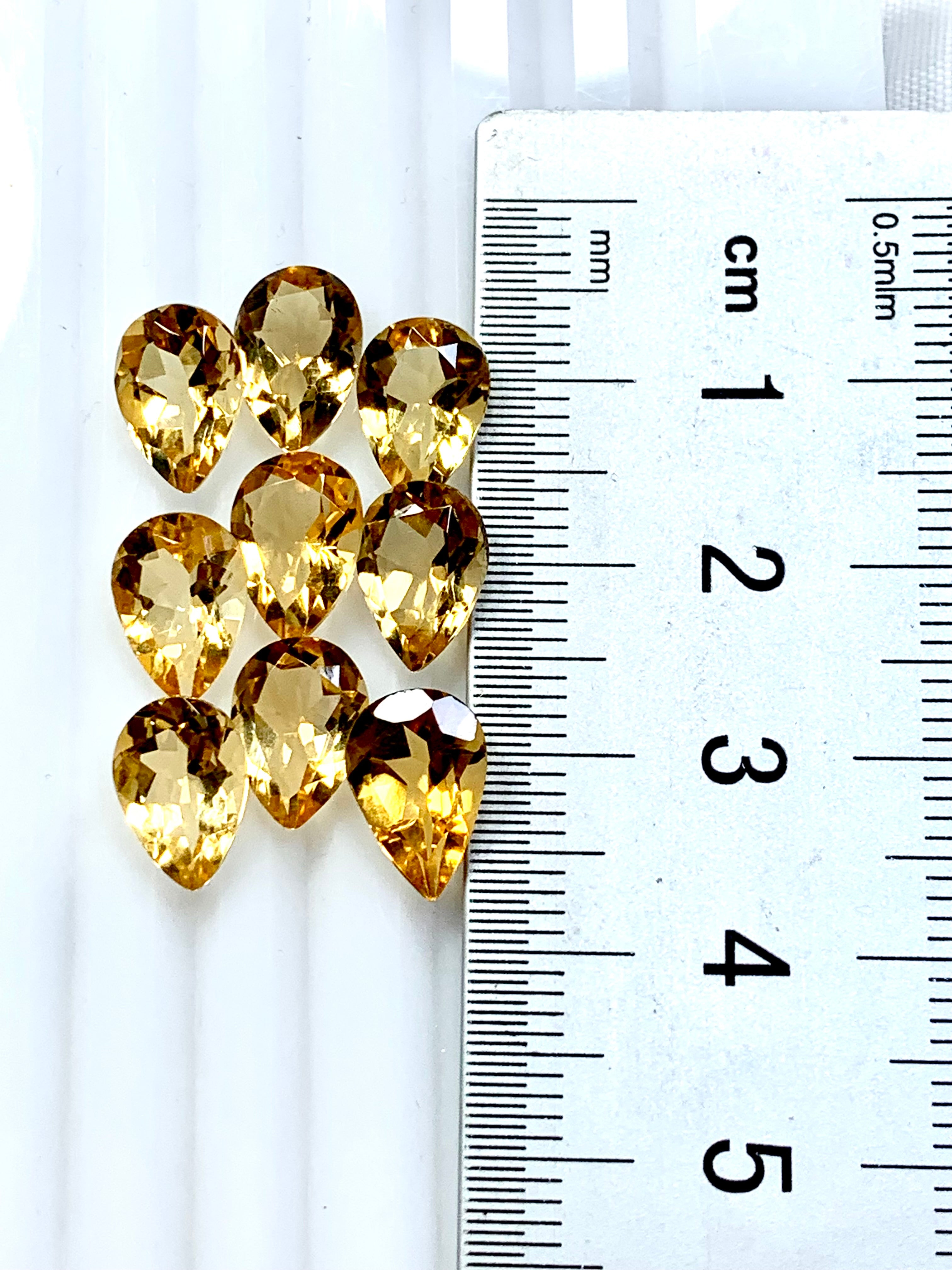 15 Carats Pear Shape Yellow Citrine Loose Stones