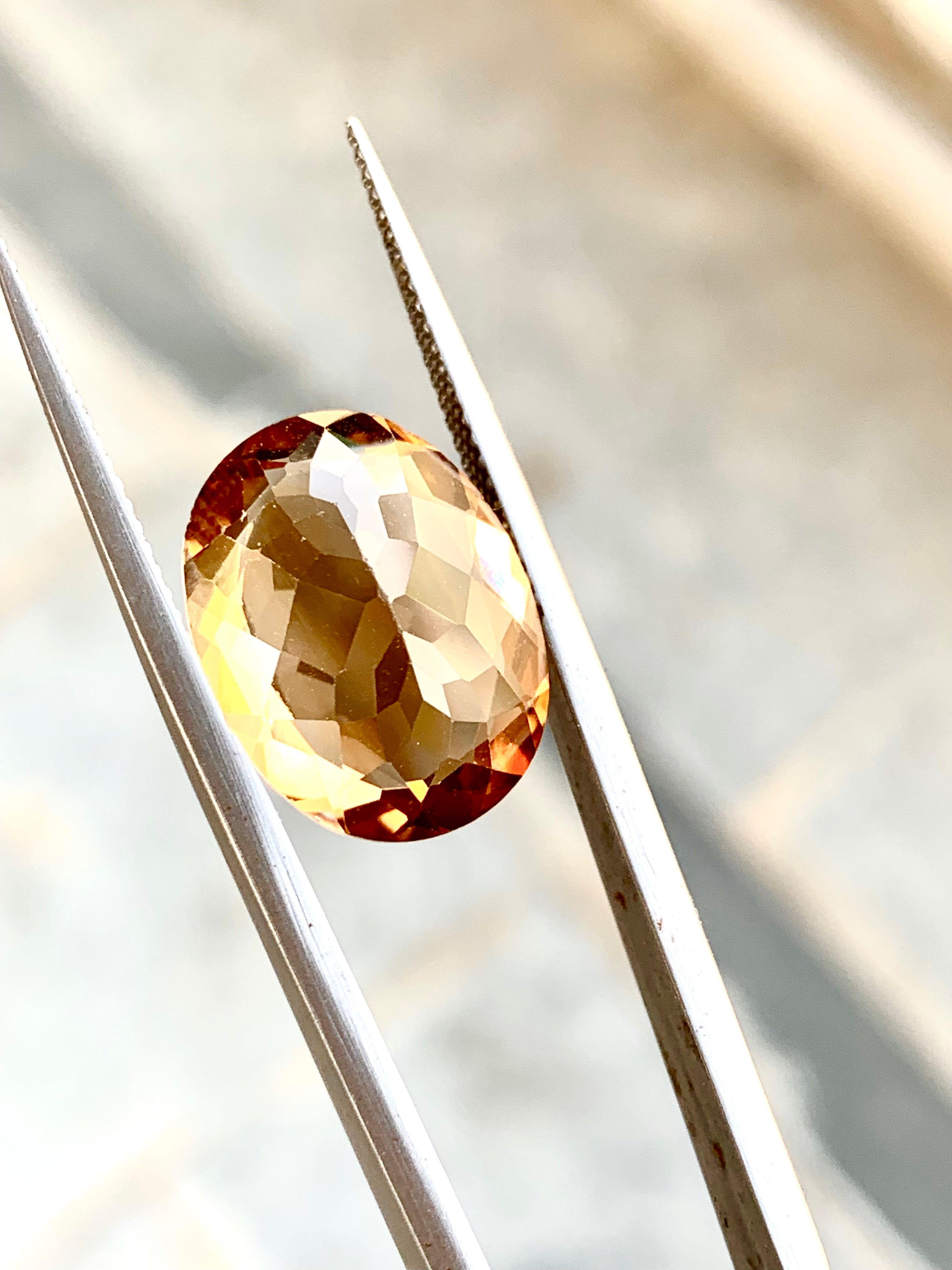 10.40 carats Faceted Oval Shape Brown Topaz Single Piece| Loose Gemstone