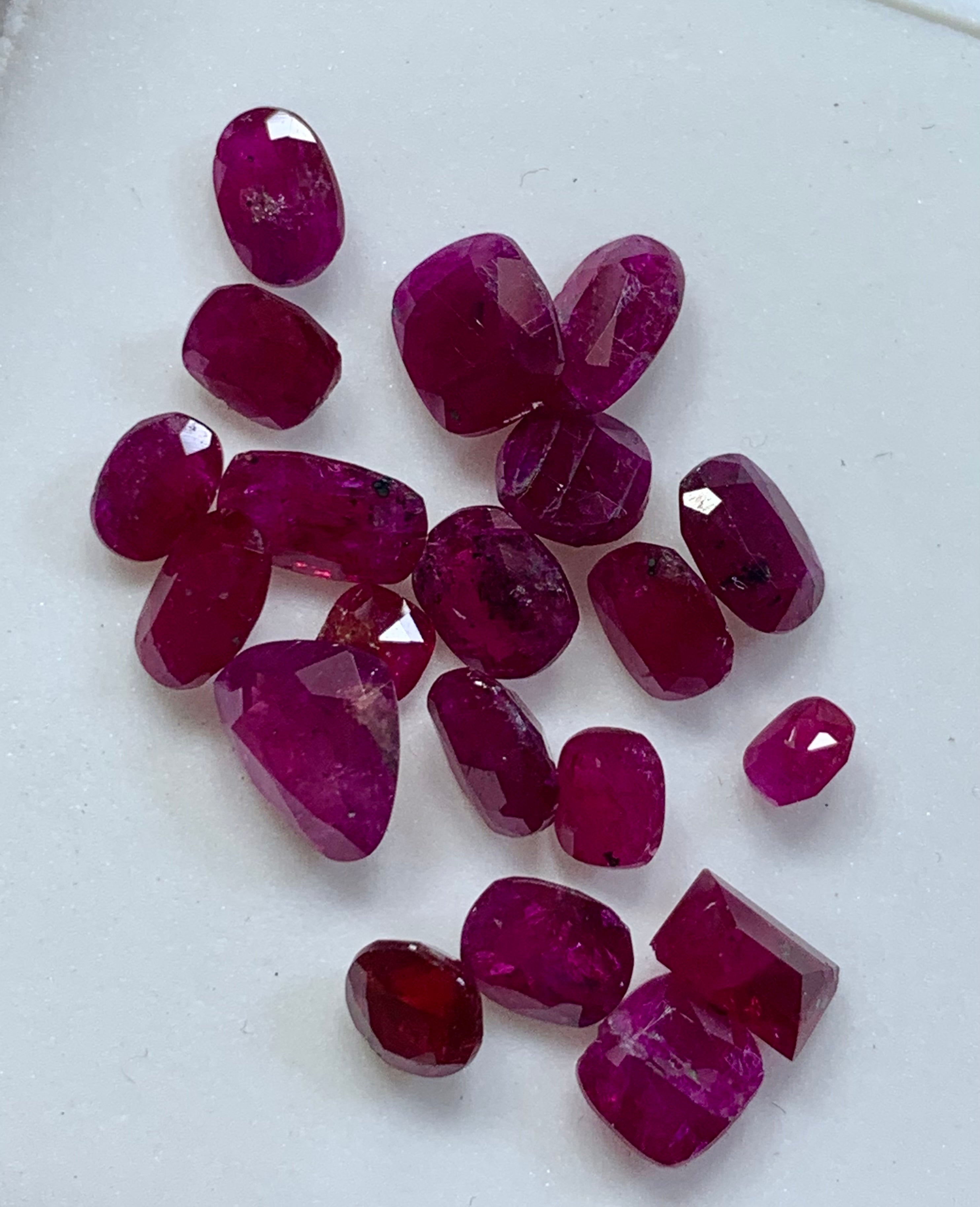 9.35 carats Red Natural Kashmir Rubies Loose Stone Bulk Parcel