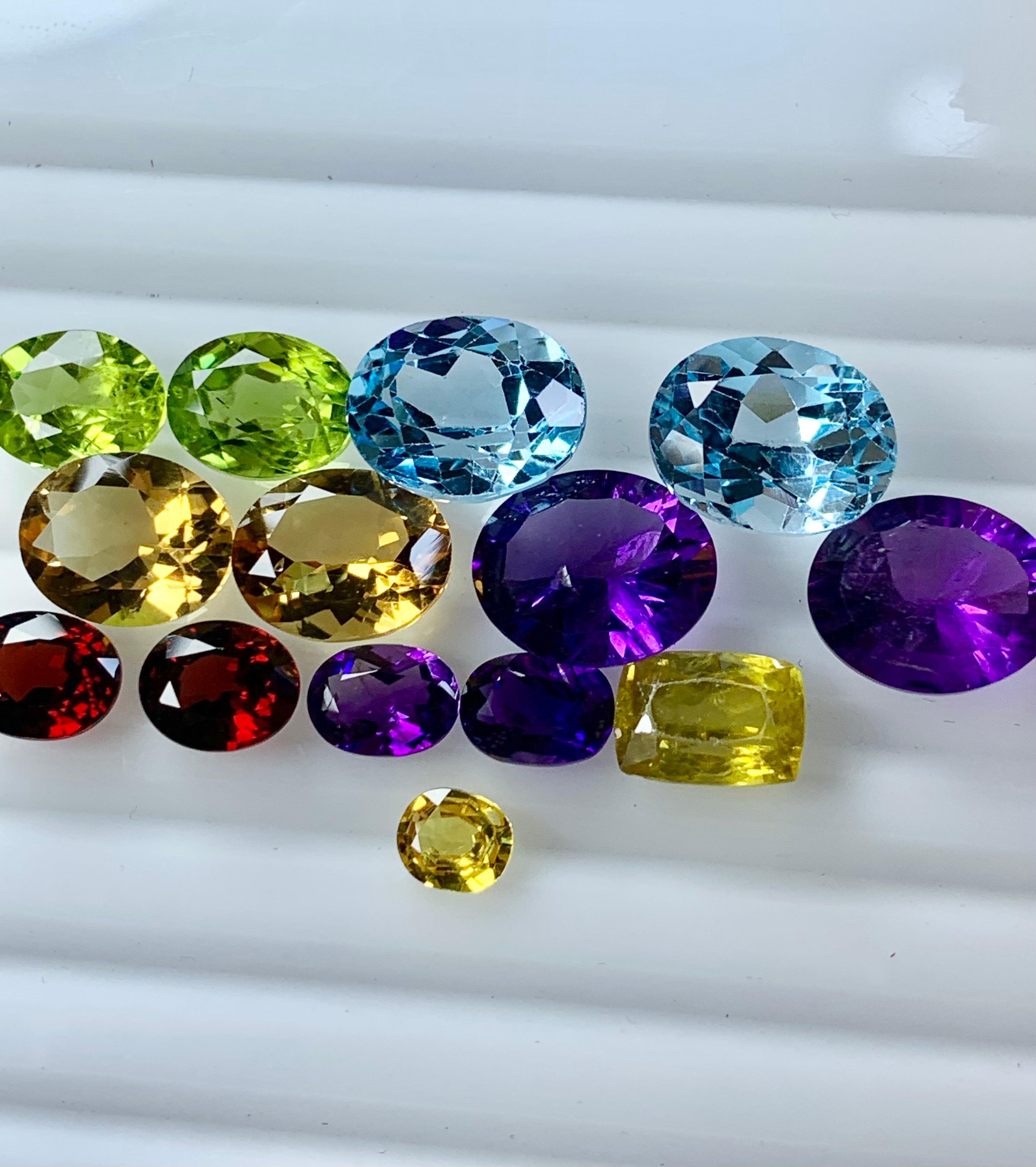 Faceted Mix Stone Parcel 6 Pairs loose gemstone deal