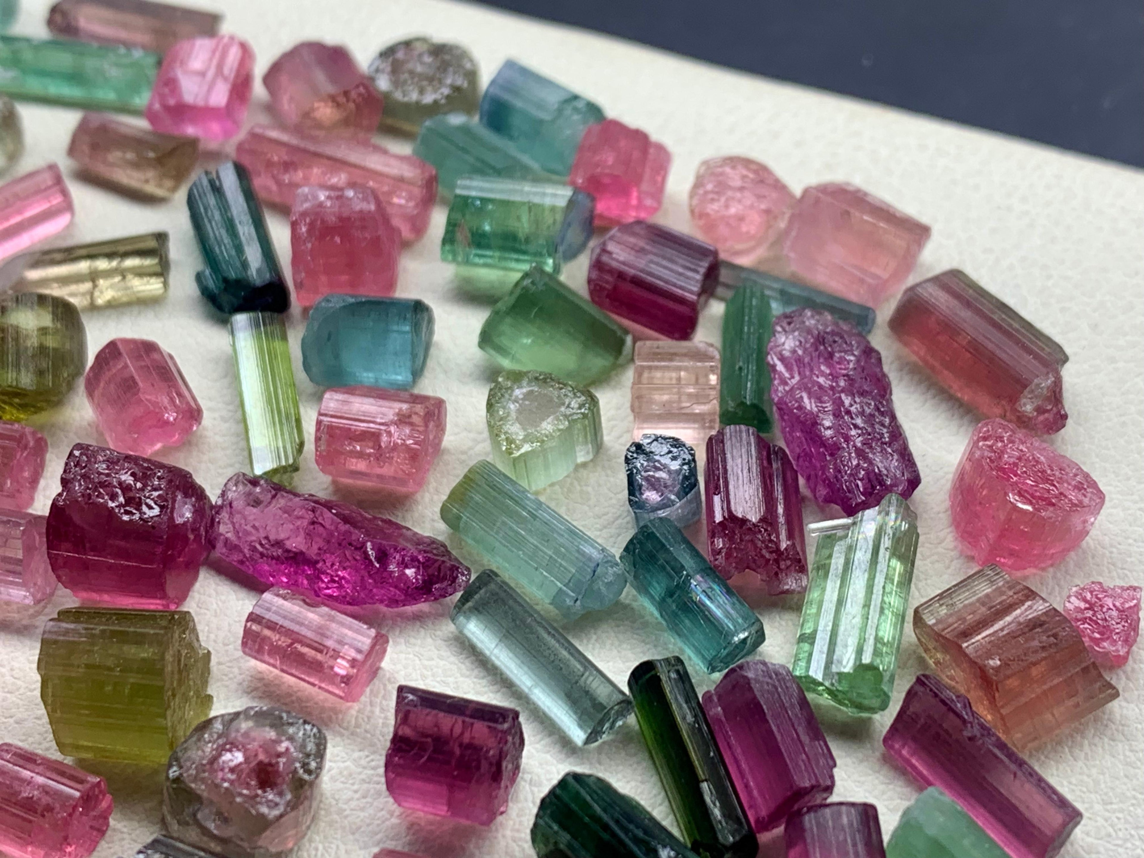 50 grams multi-color Tourmaline rough stones