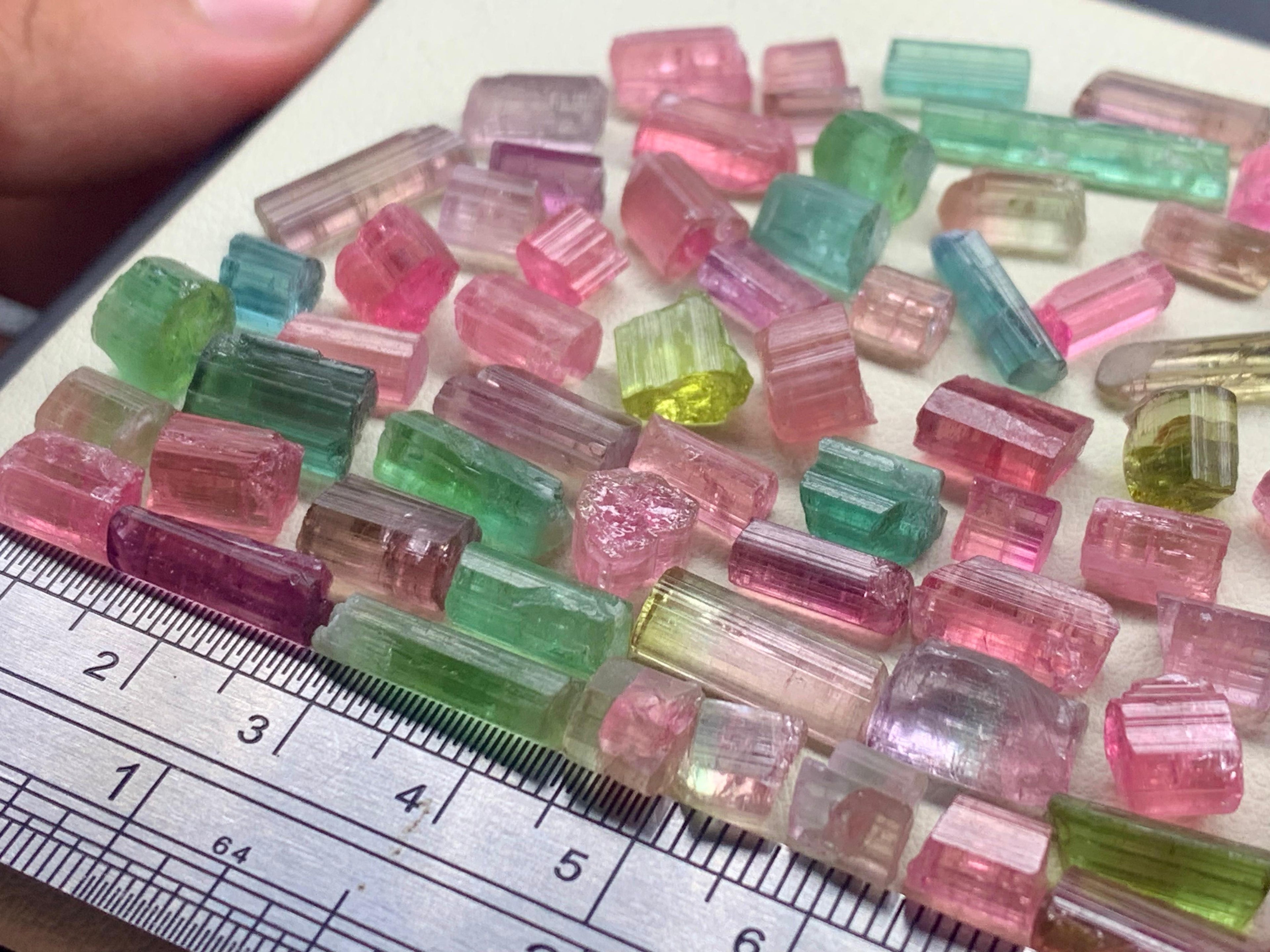 50 grams multi-color Tourmaline rough stones