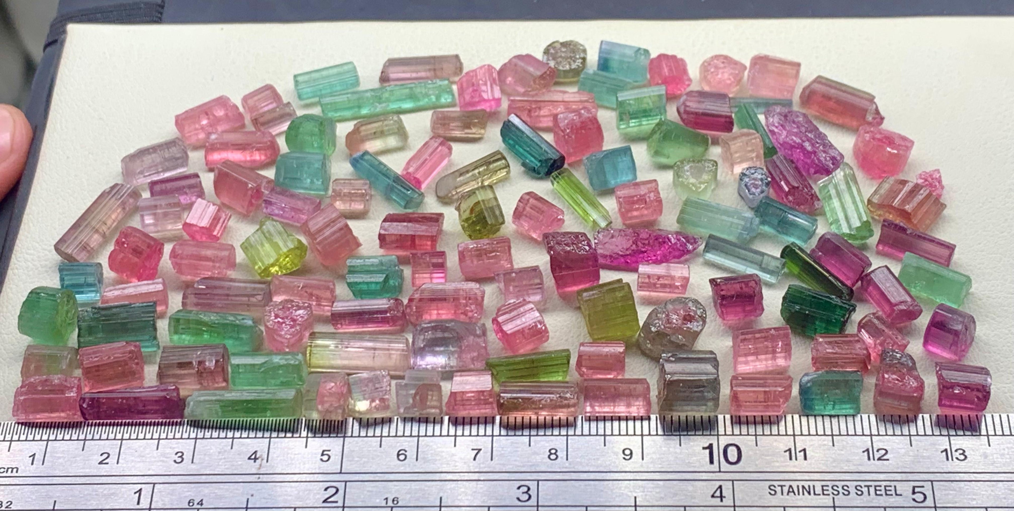 50 grams multi-color Tourmaline rough stones