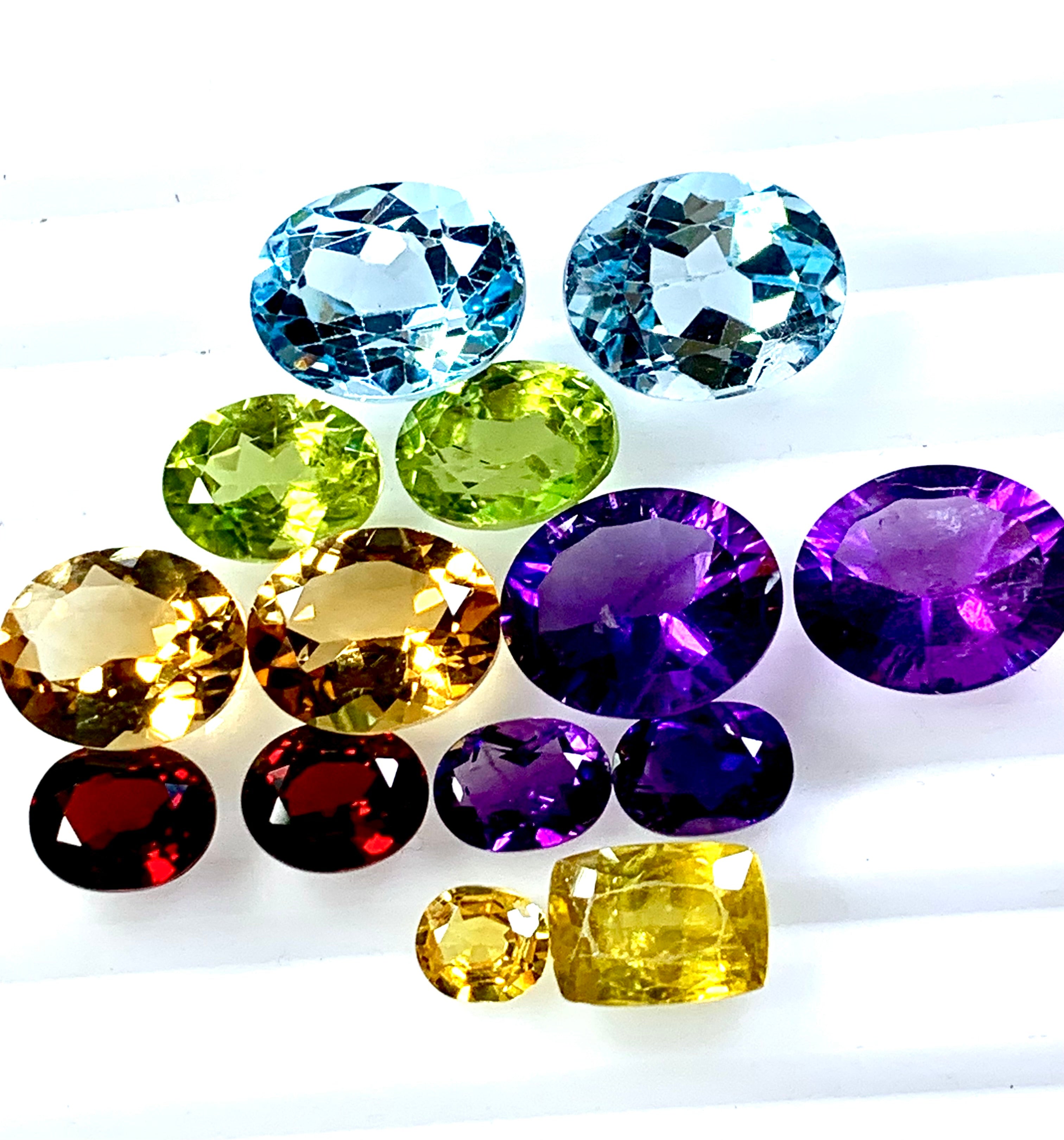 Faceted Mix Stone Parcel 6 Pairs loose gemstone deal