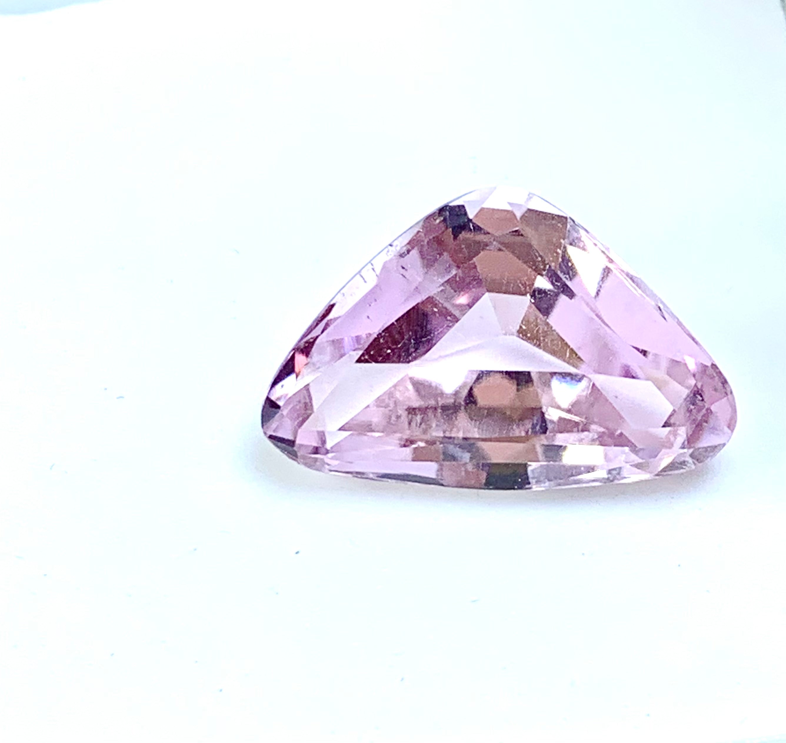 13 Carats Triangular Cut Pink Kunzite faceted Loose Gemstone
