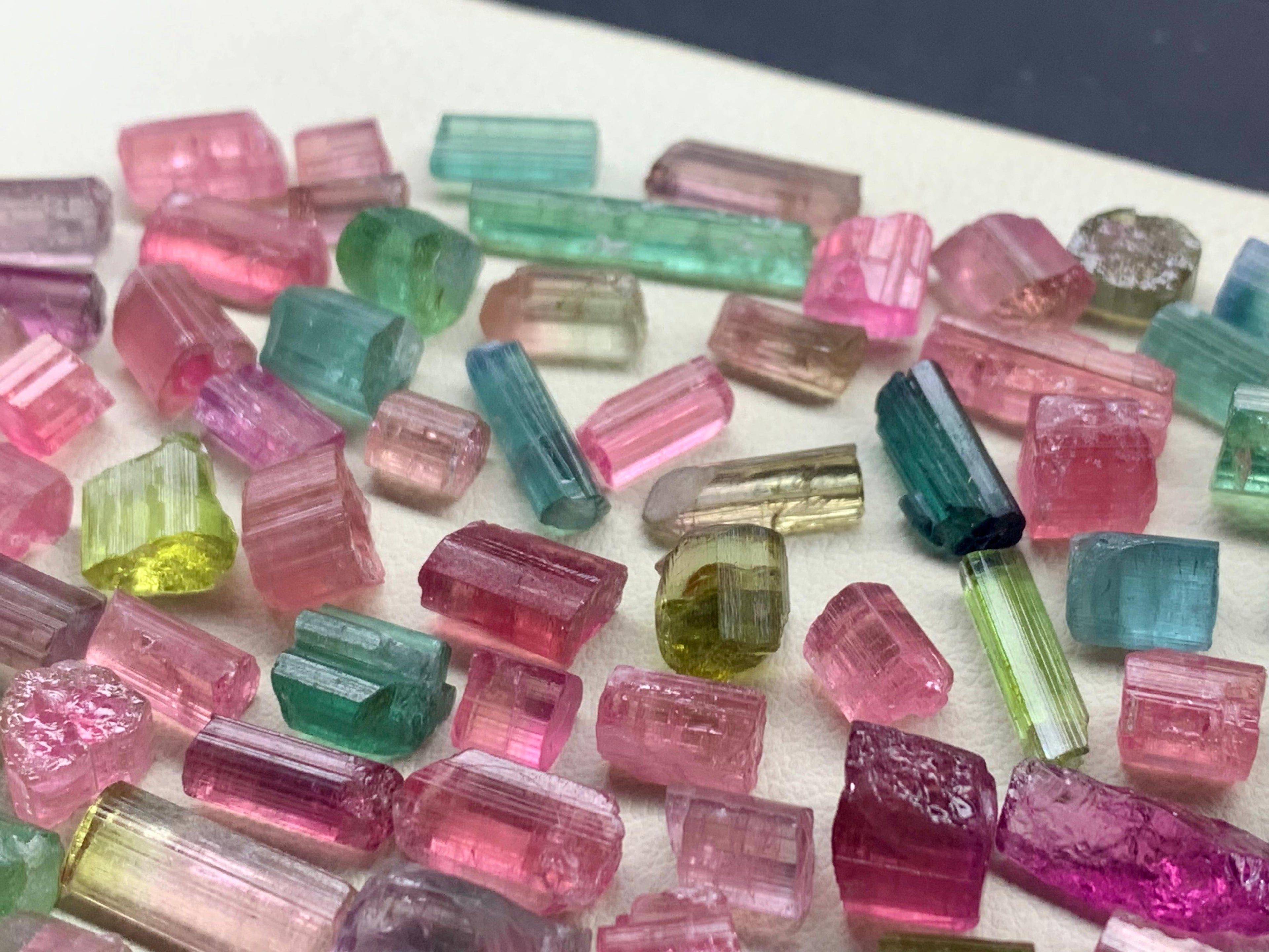 50 grams multi-color Tourmaline rough stones