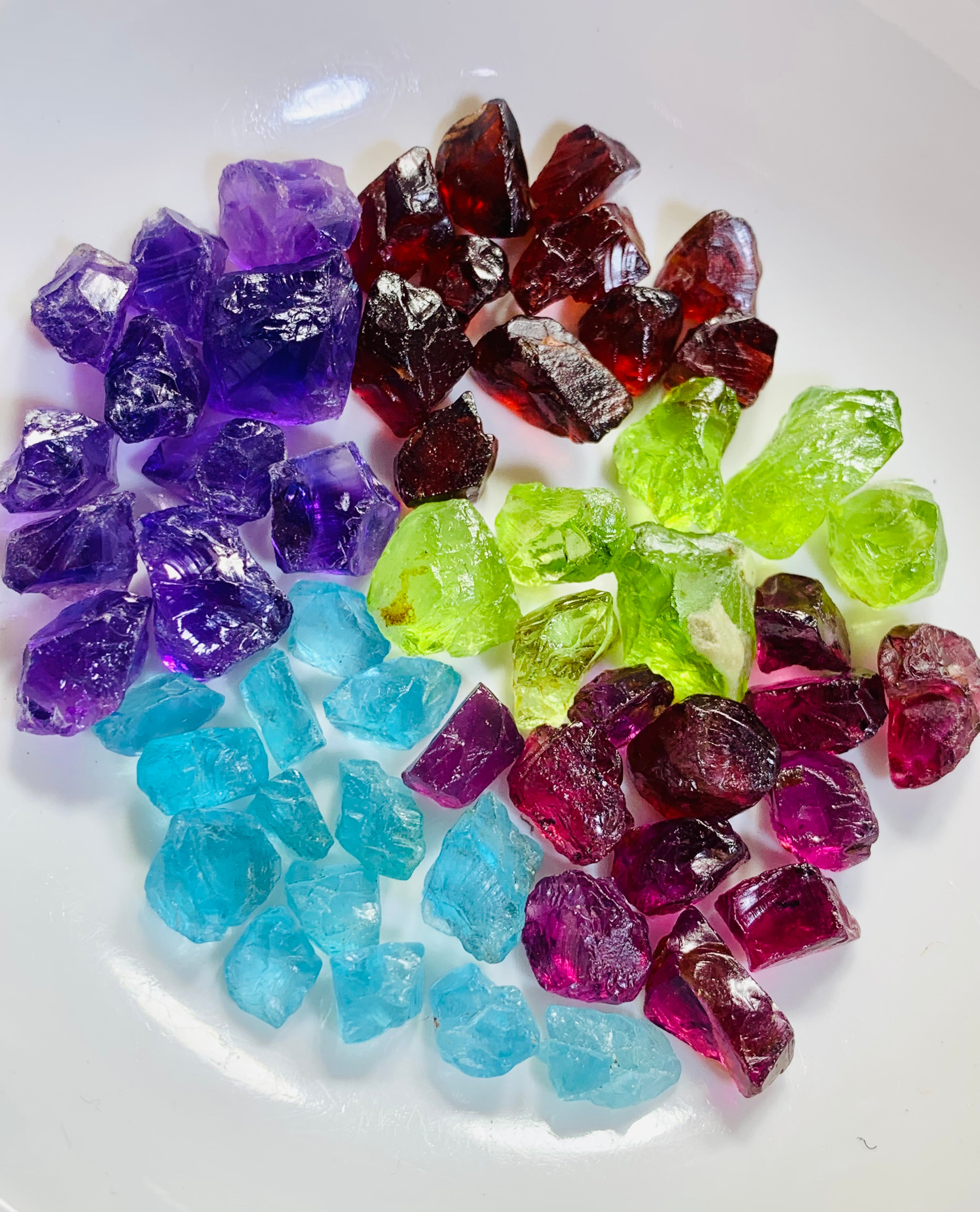 159 Grams Mixed Facet Grade Deal| Amethyst , Rhodolite Garnet , Peridot , Apatite , Red Garnet