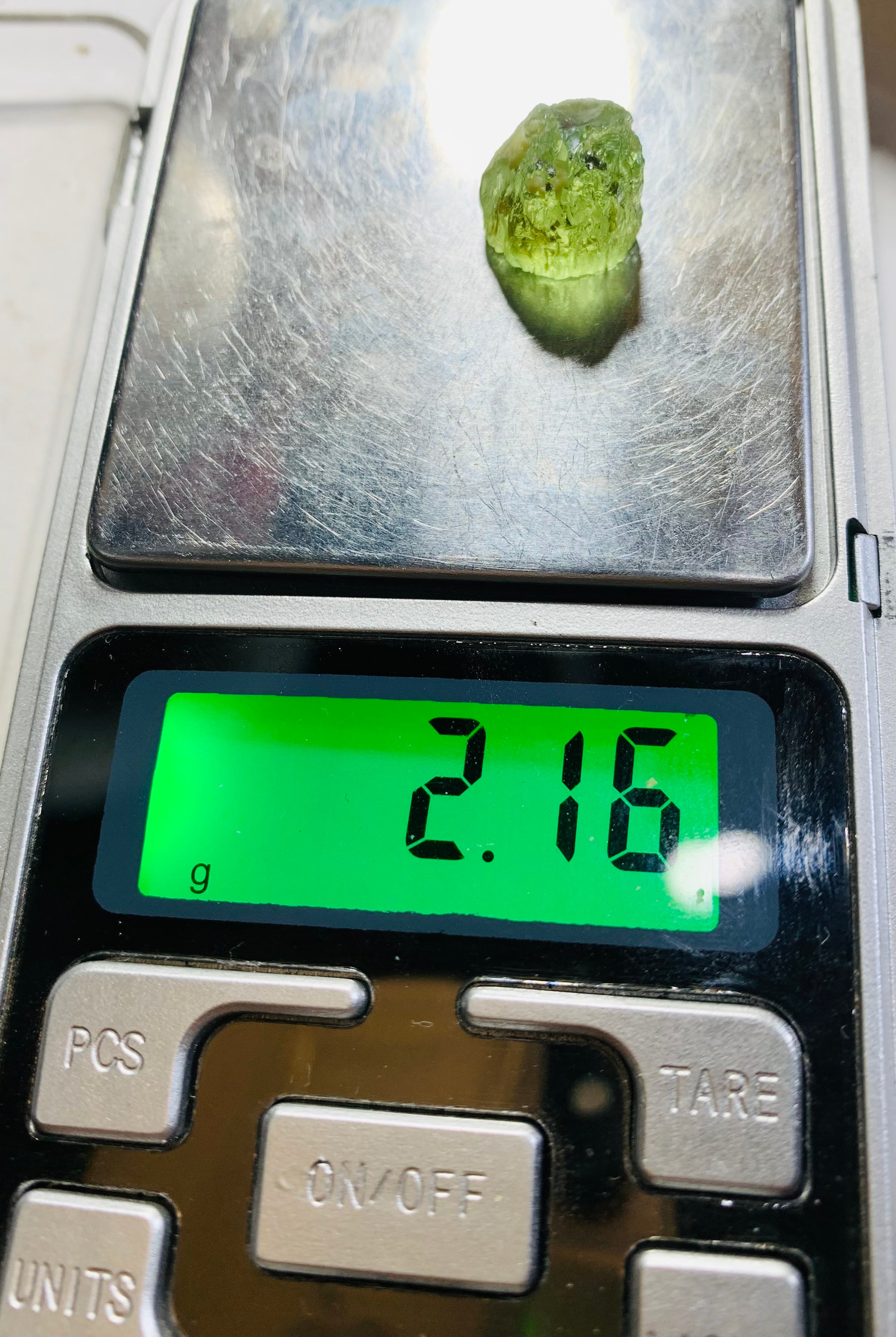 Apple green 2.16gram Facet Grade Rough Peridot