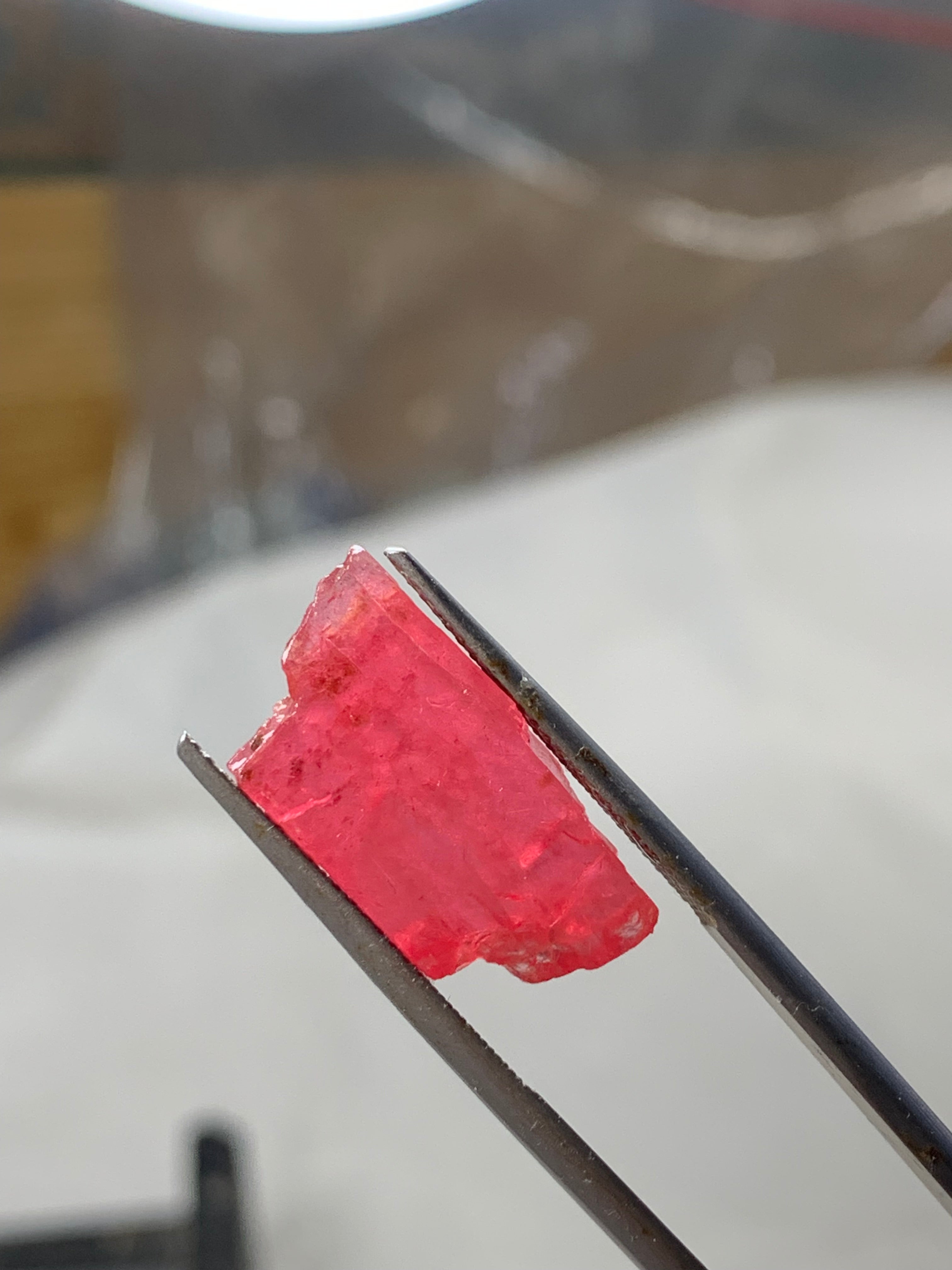 Rough rhodonite garnet color saturation