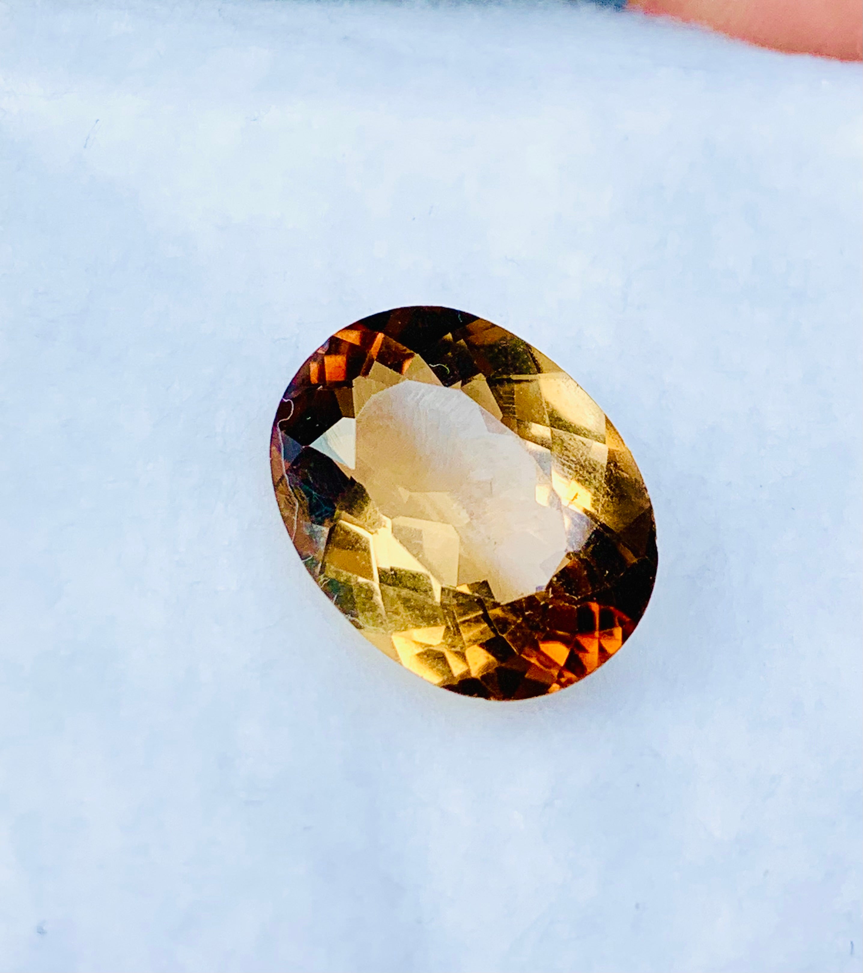 Brown topaz faceted