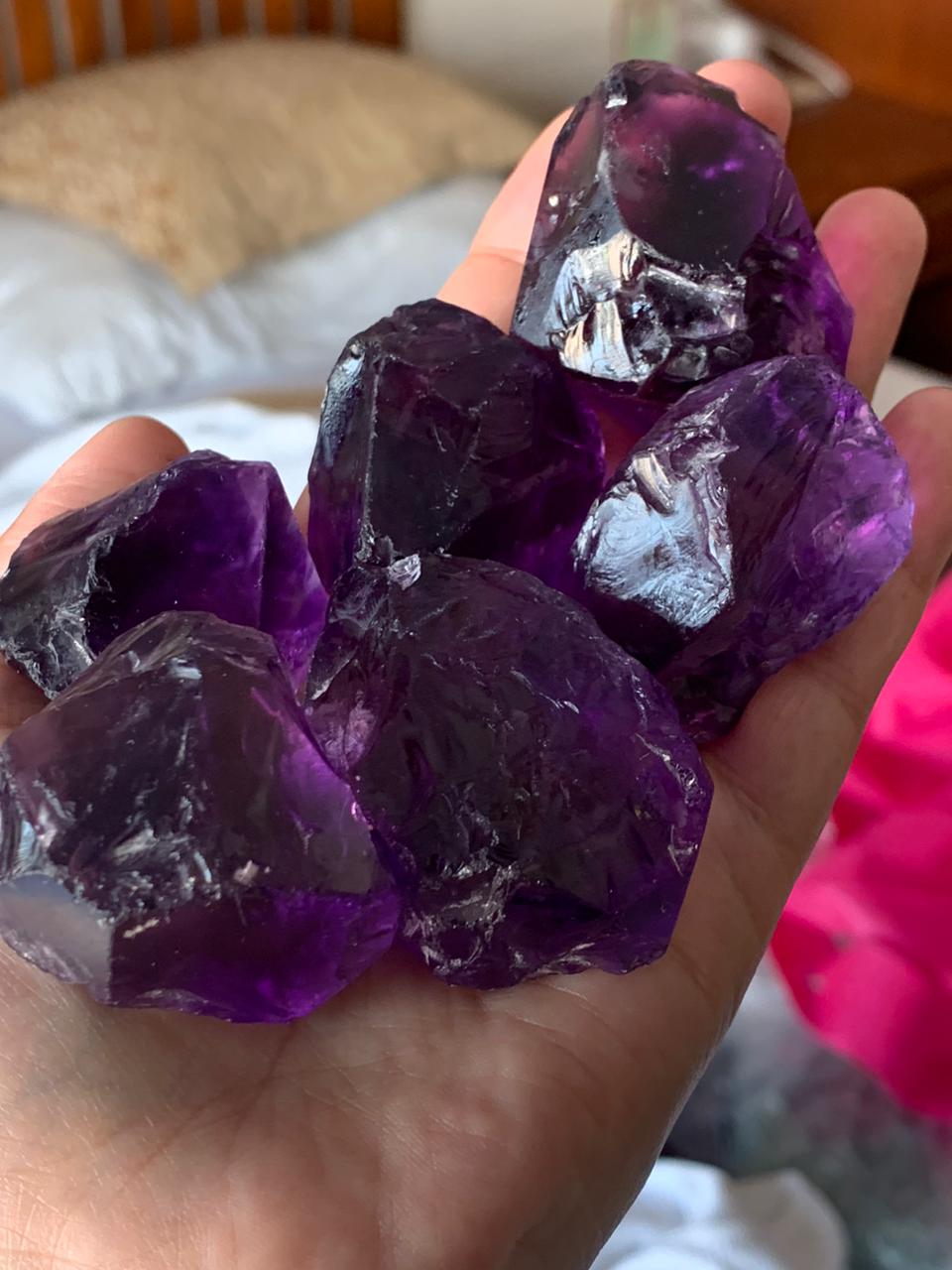 Dark Color Rough amethyst stones | Purple quartz for faceting