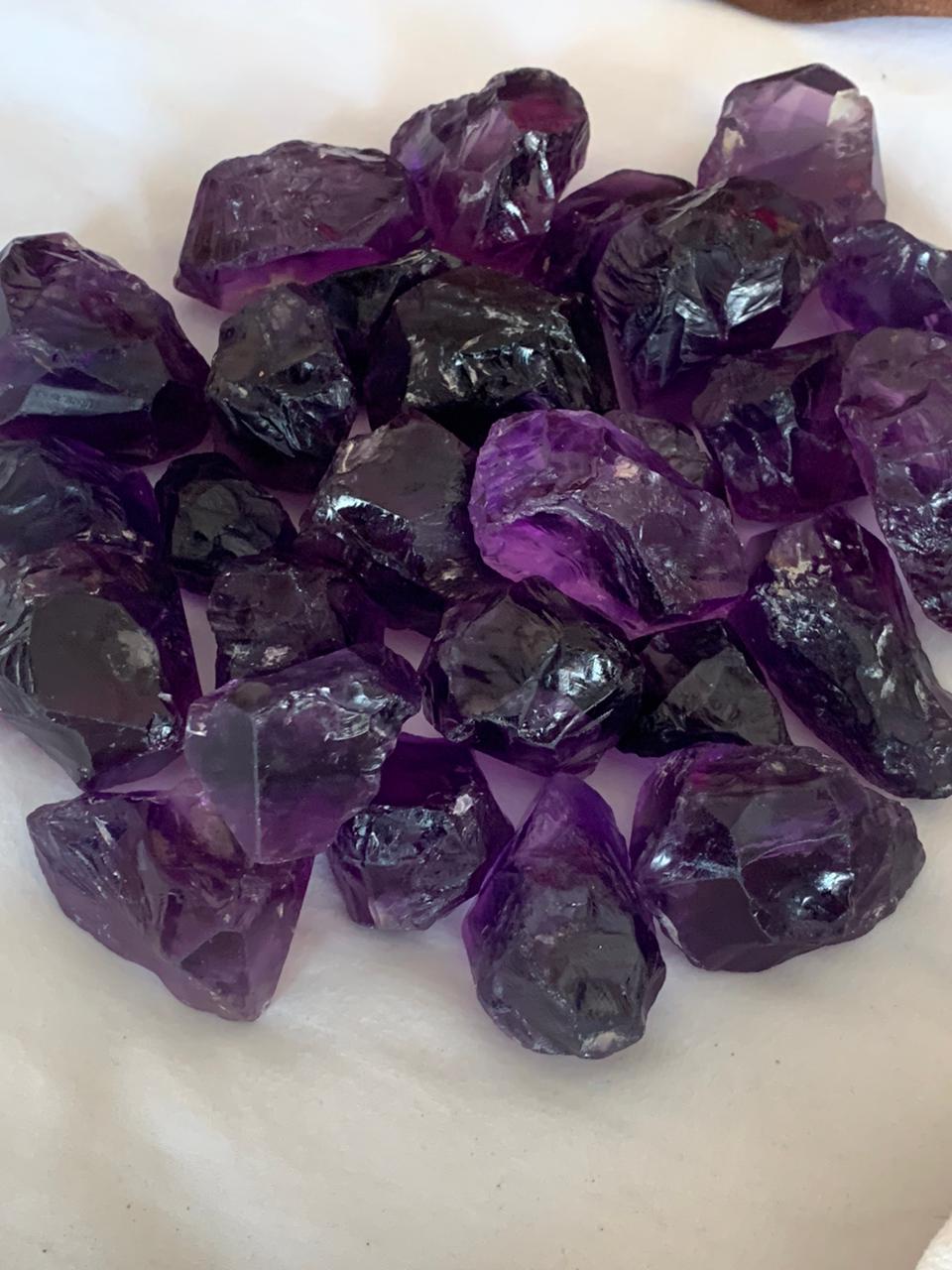 Dark Color Rough amethyst stones | Purple quartz for faceting