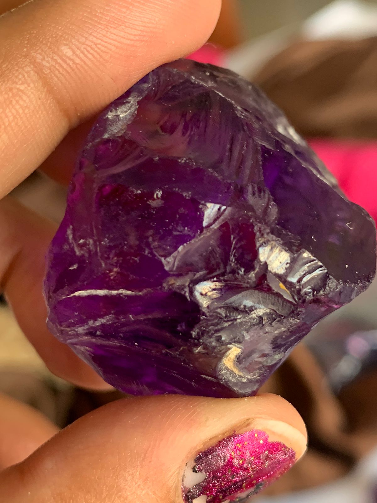 Dark Color Rough amethyst stones | Purple quartz for faceting