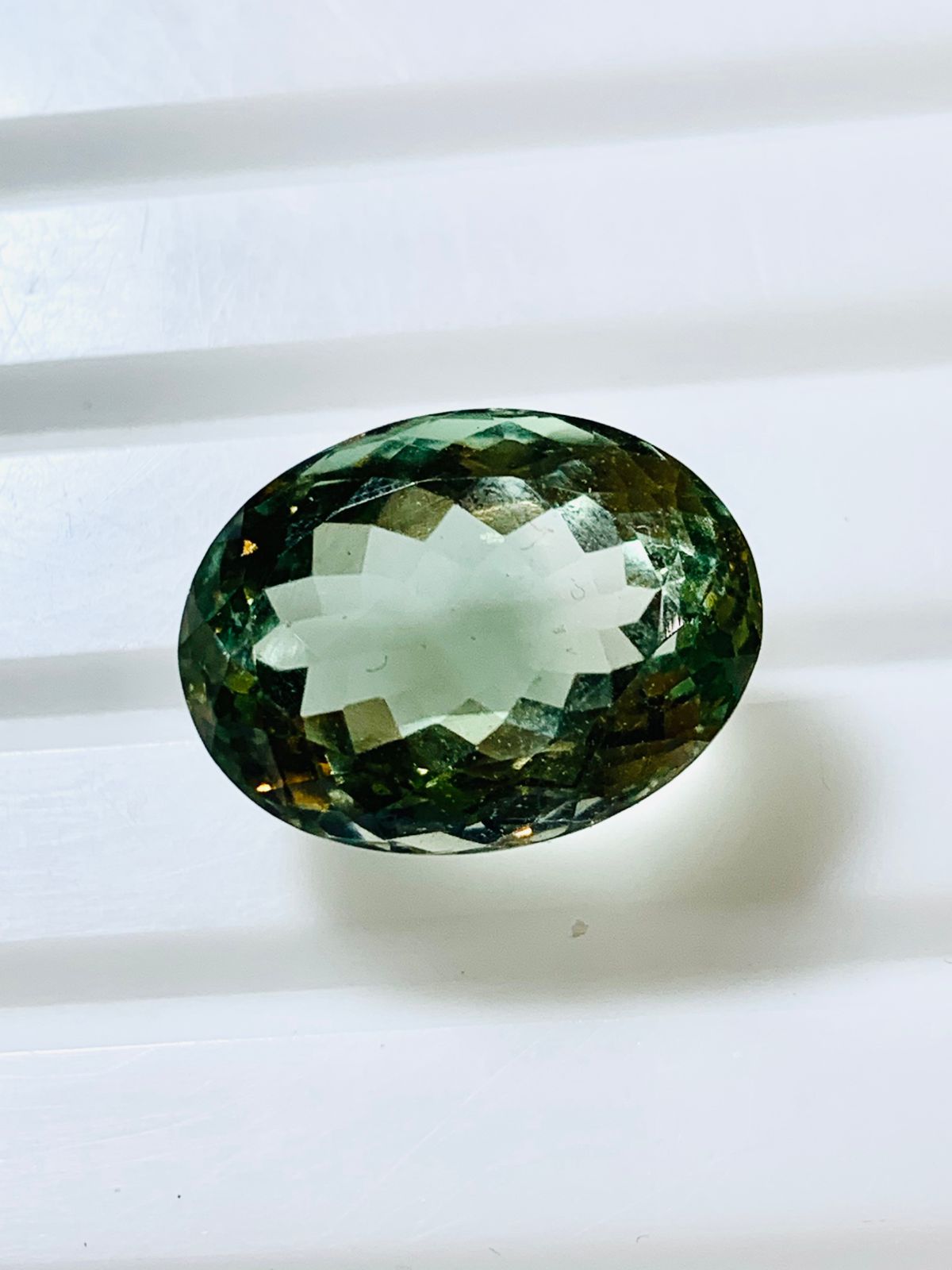 12 Carat Oval Shape Green Prasiolite Gemstone | Loose Cut Gemstone