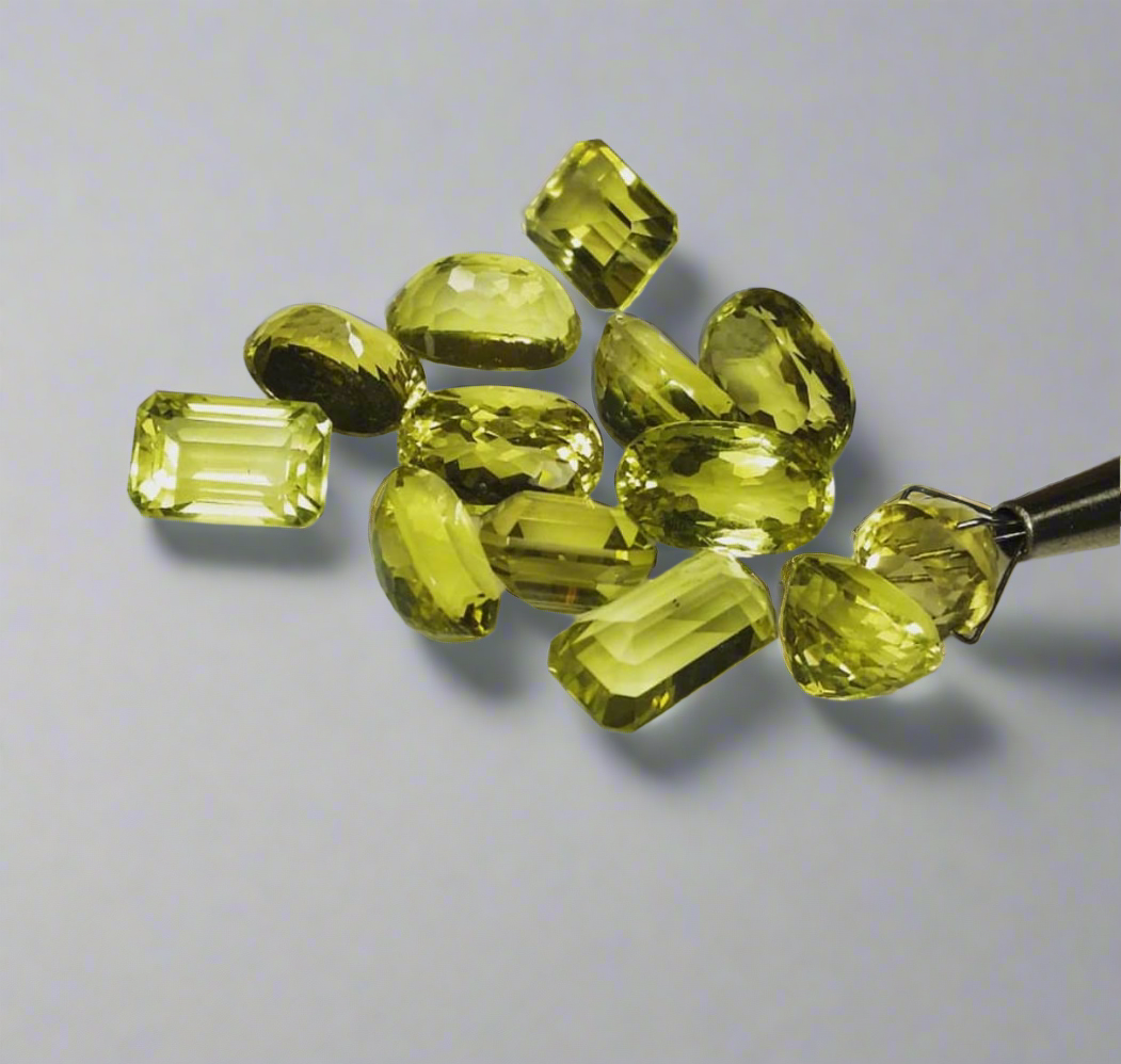 lemon quartz cut gemstone for jewelry