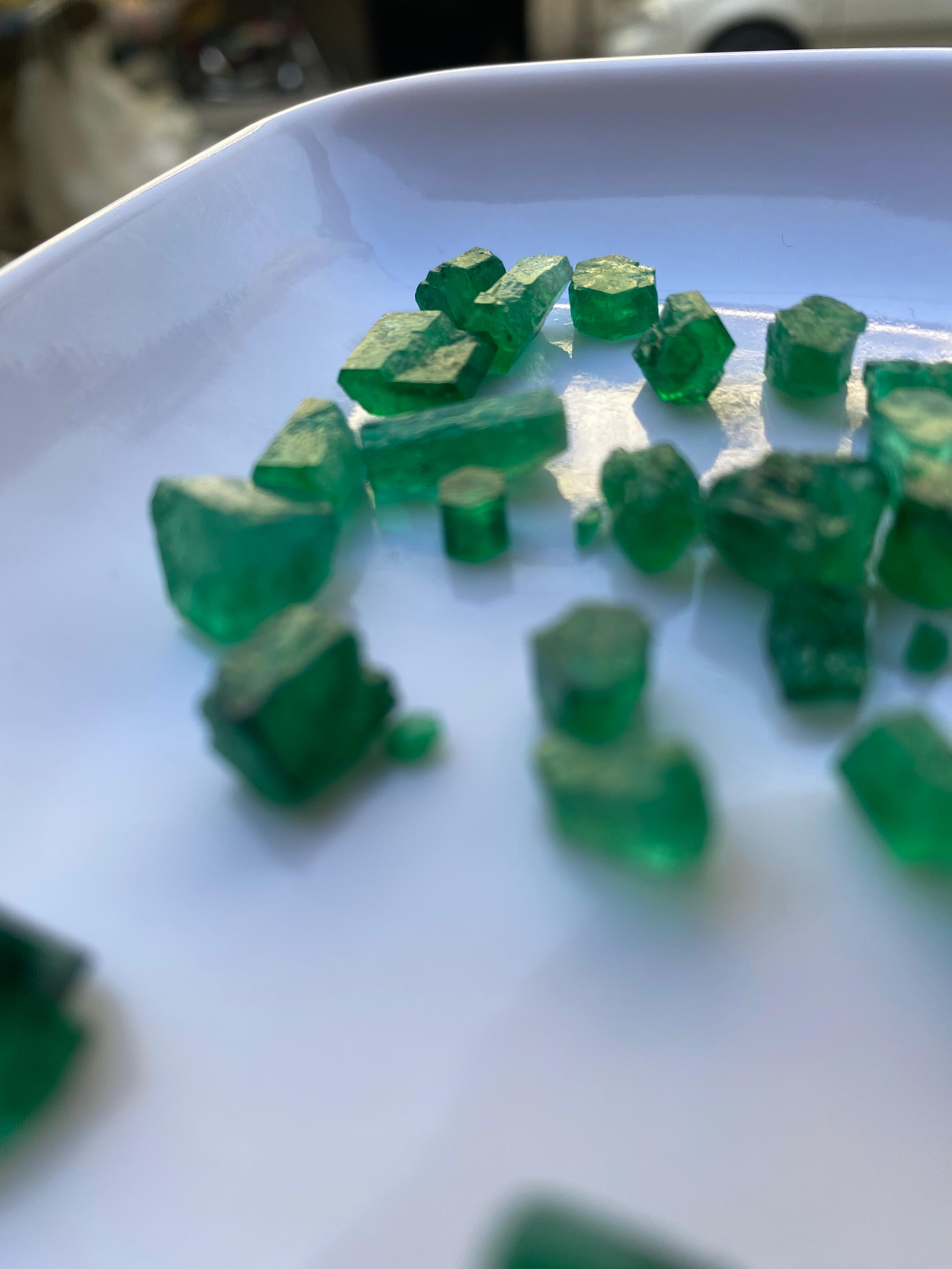 rough cut emerald necklace