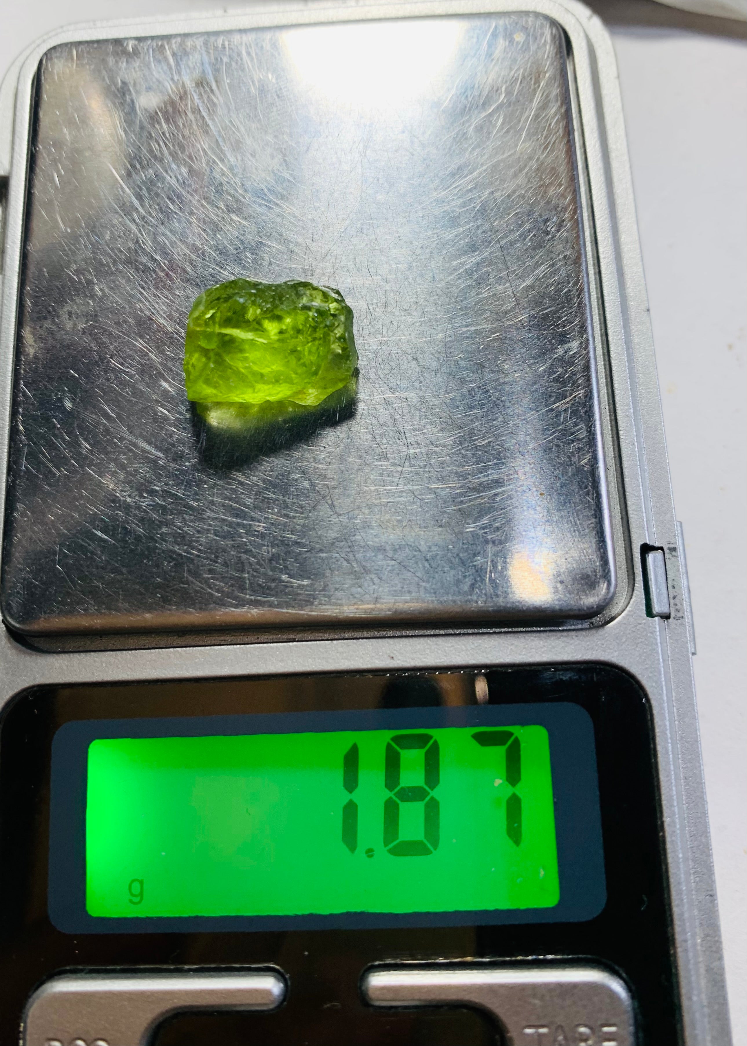 1.87gram apple green facet grade peridot| Rough Gemstones