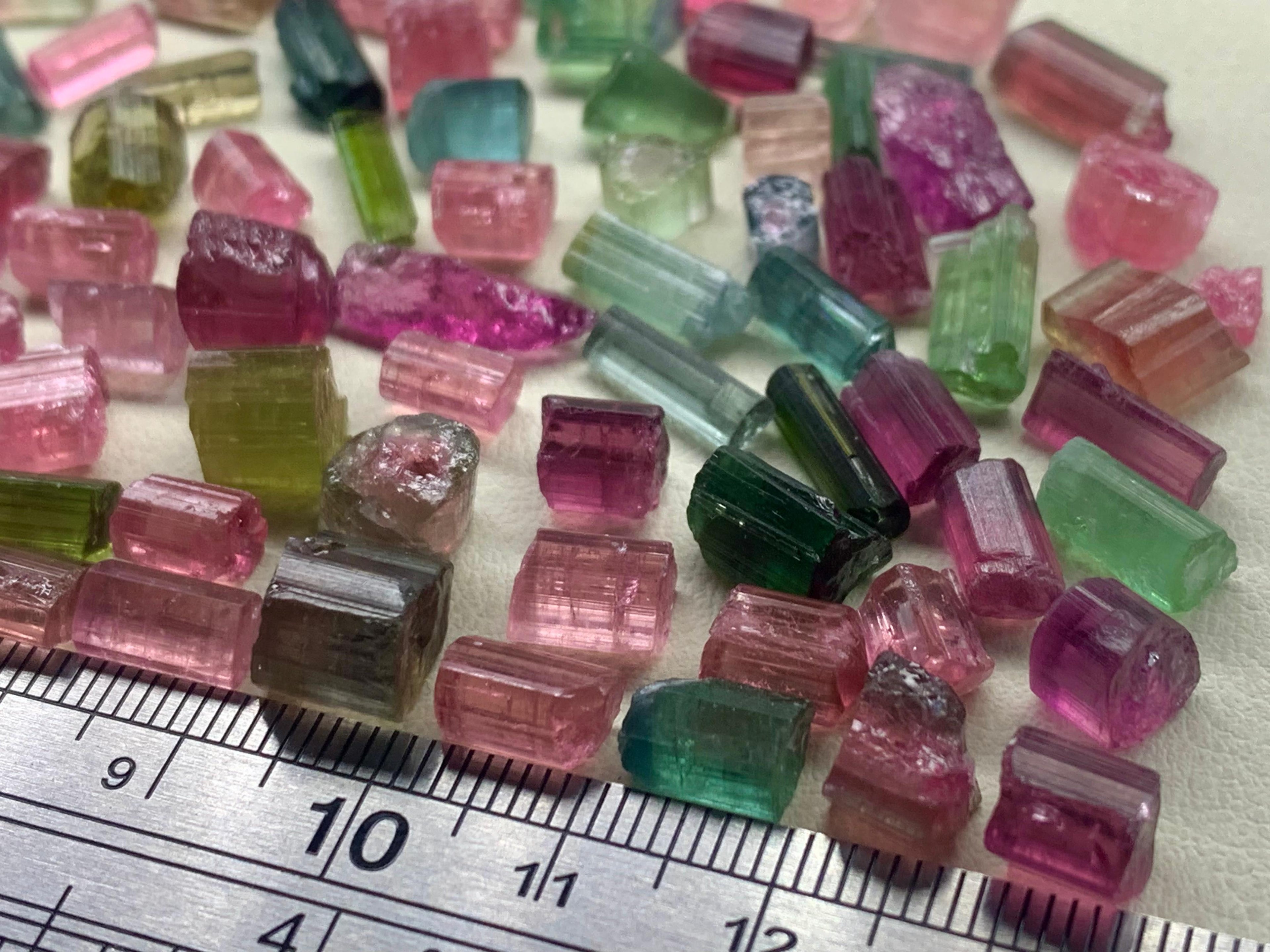 50 grams multi-color Tourmaline rough stones