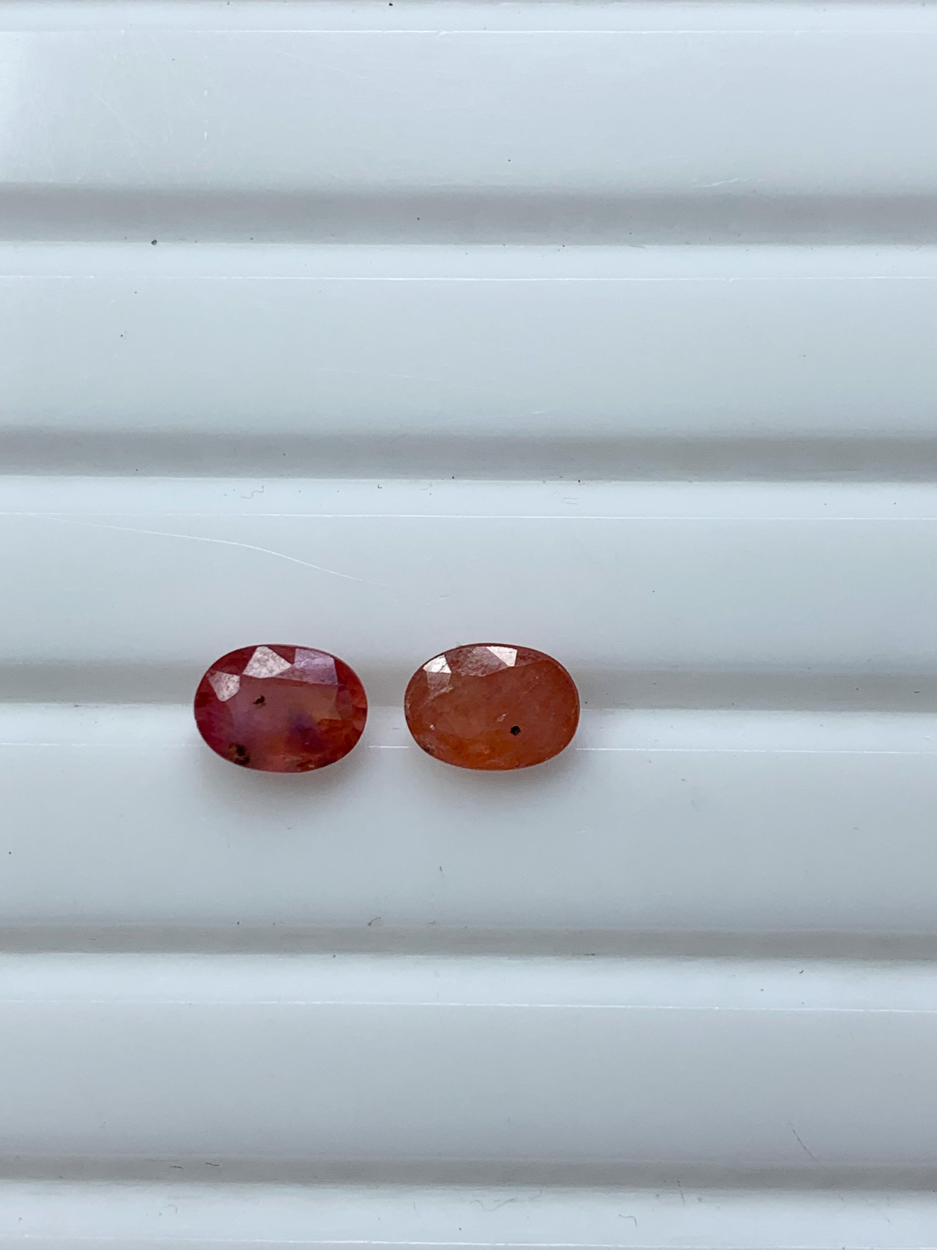 1.95 carat natural orangish red sapphire 