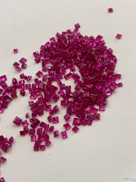 12 carats Princess Cut Pinkish Red Rubies Loose Gems Deal