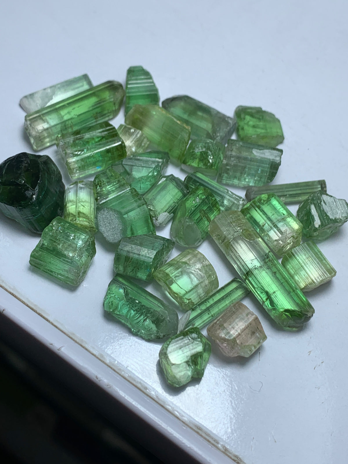 33 Grams Green Tourmaline Rough Crystals – Untreated Green Tourmaline Rough Stones