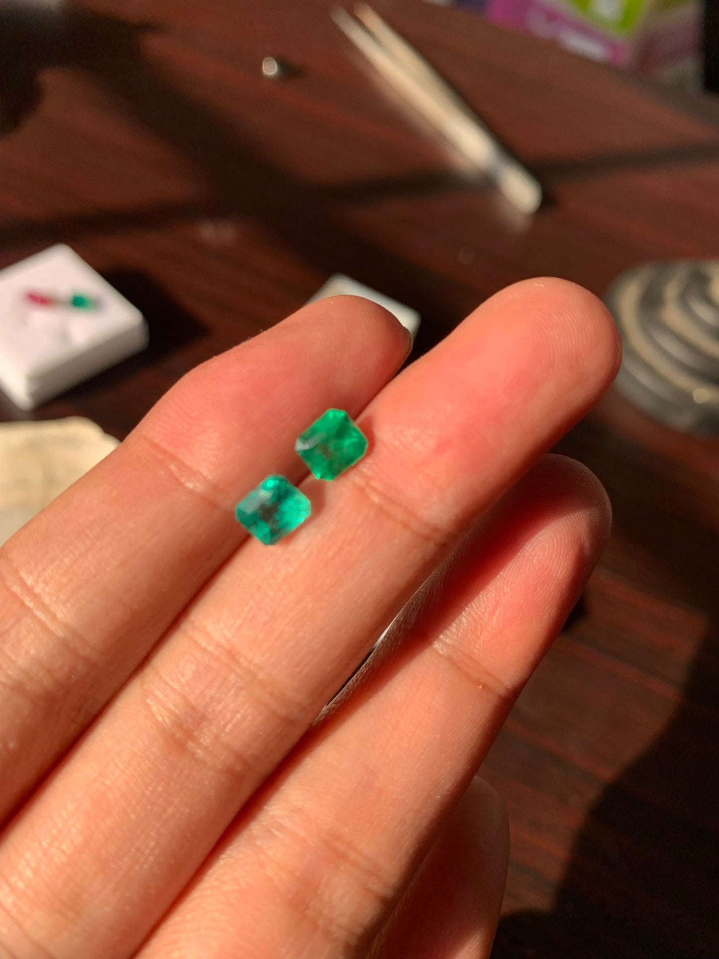 Sawat Natural Emerald Cut Stone 2 Piece