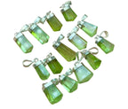 Raw Peridot Pendant with Silver Hook