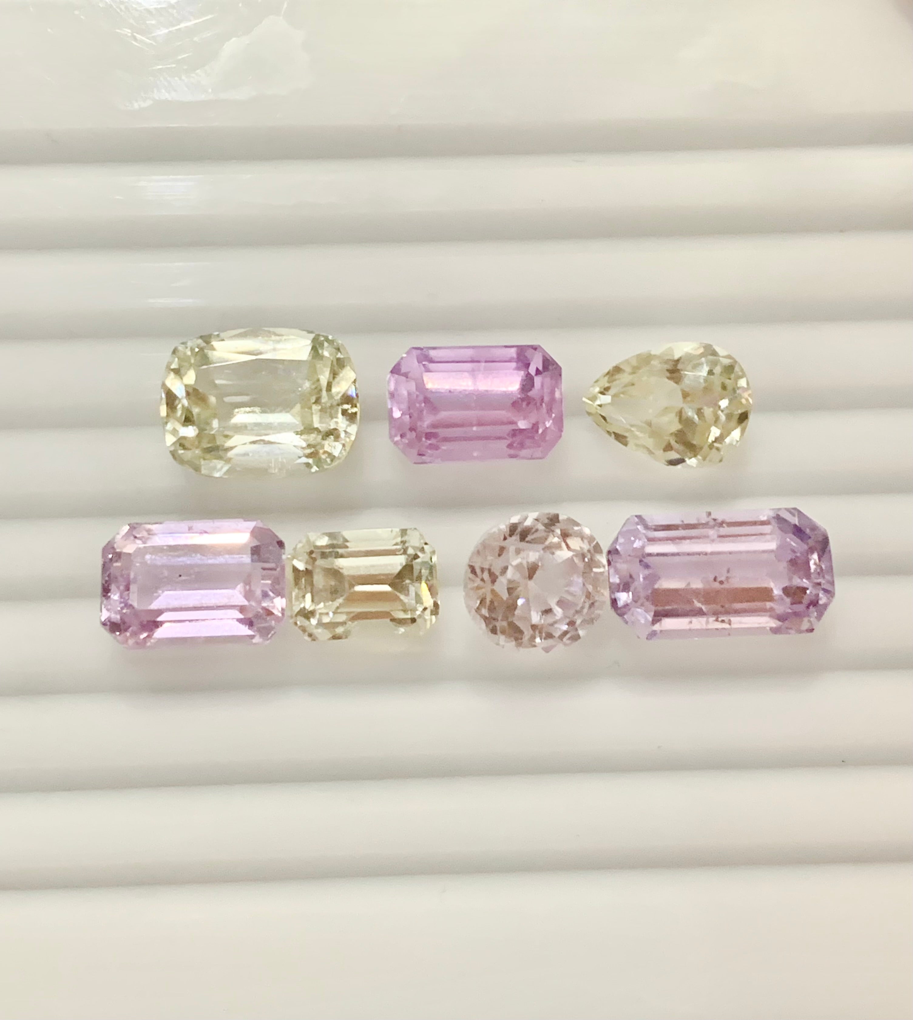 47.90 Carats Spodumene Pink And yellow Kunzite Faceted Loose Gemstone Deal