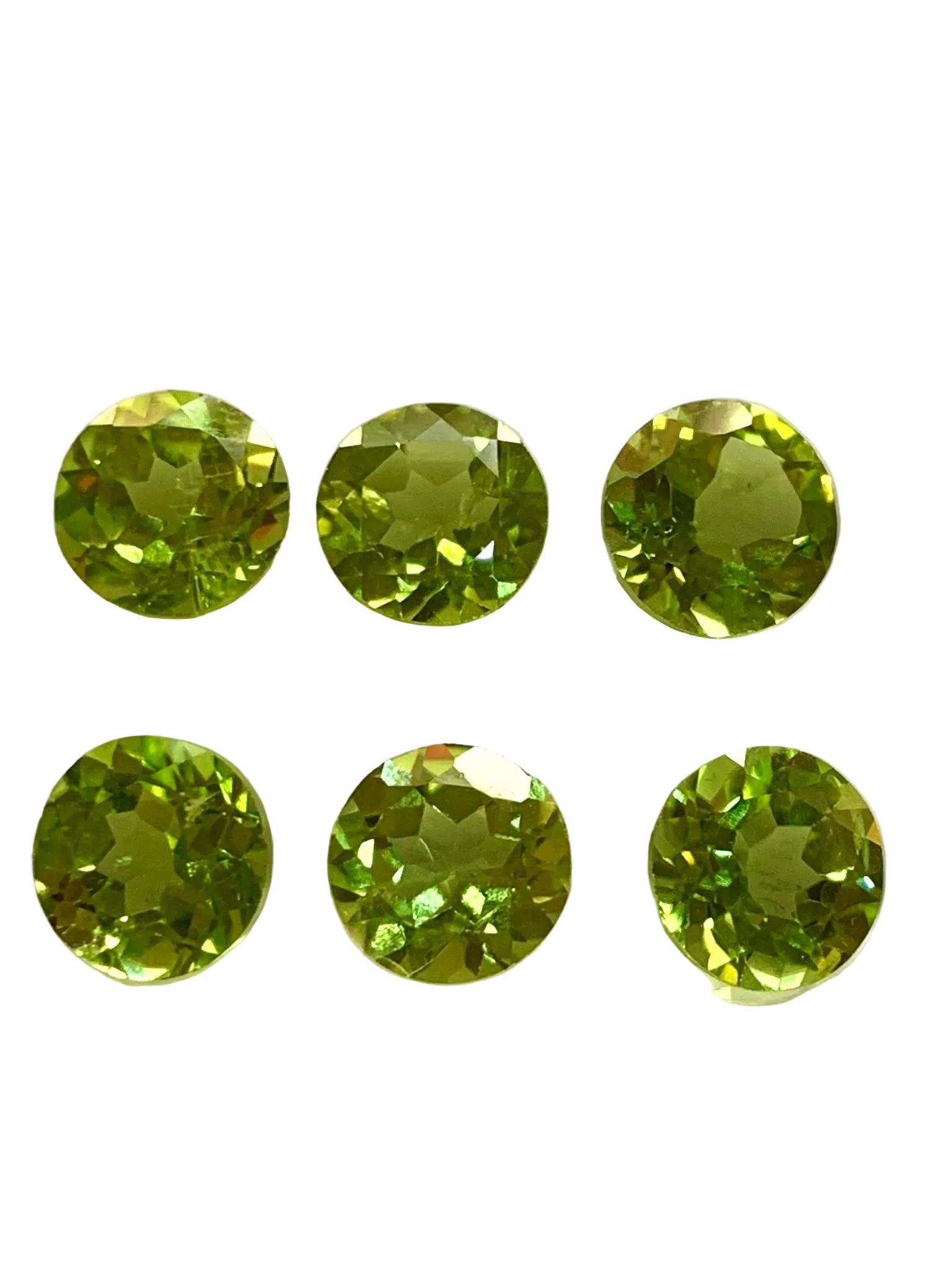 Calibrated Round Brilliant Diamond Loose Peridot I Gemstone