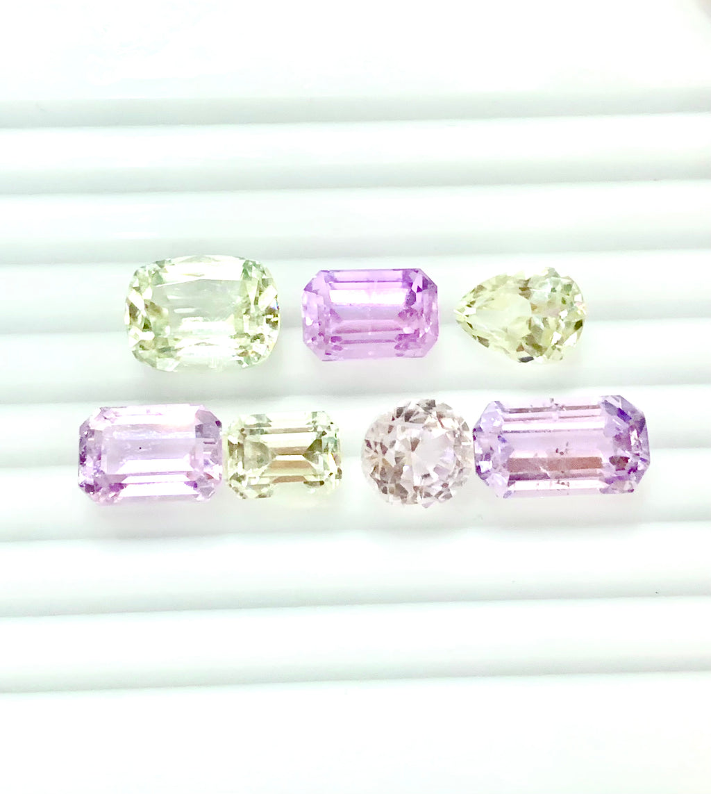 47.90 Carats Spodumene Pink And yellow Kunzite Faceted Loose Gemstone Deal