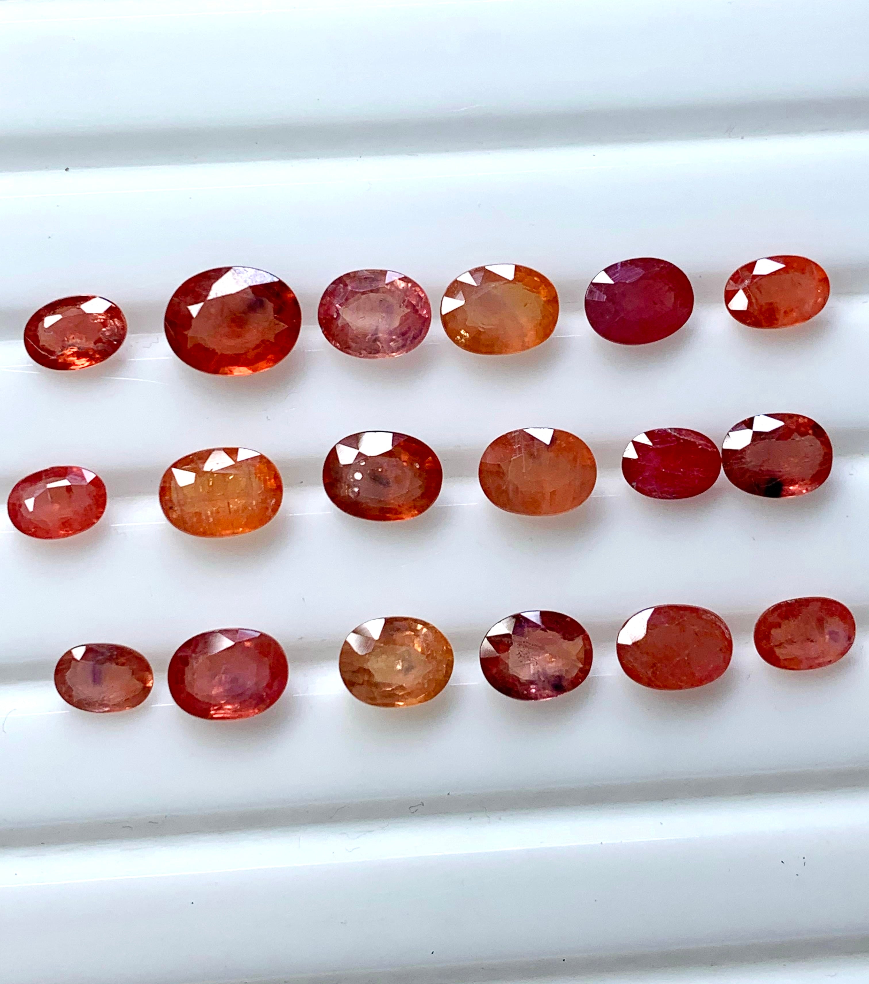 15 Carats Natural Orangish Red Sapphires|Loose Gems