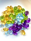 84 Carat Natural Amethyst Topaz Citrine and Peridot Loose Gemstone Lot | Multi Gem Deal for Jewelry Making