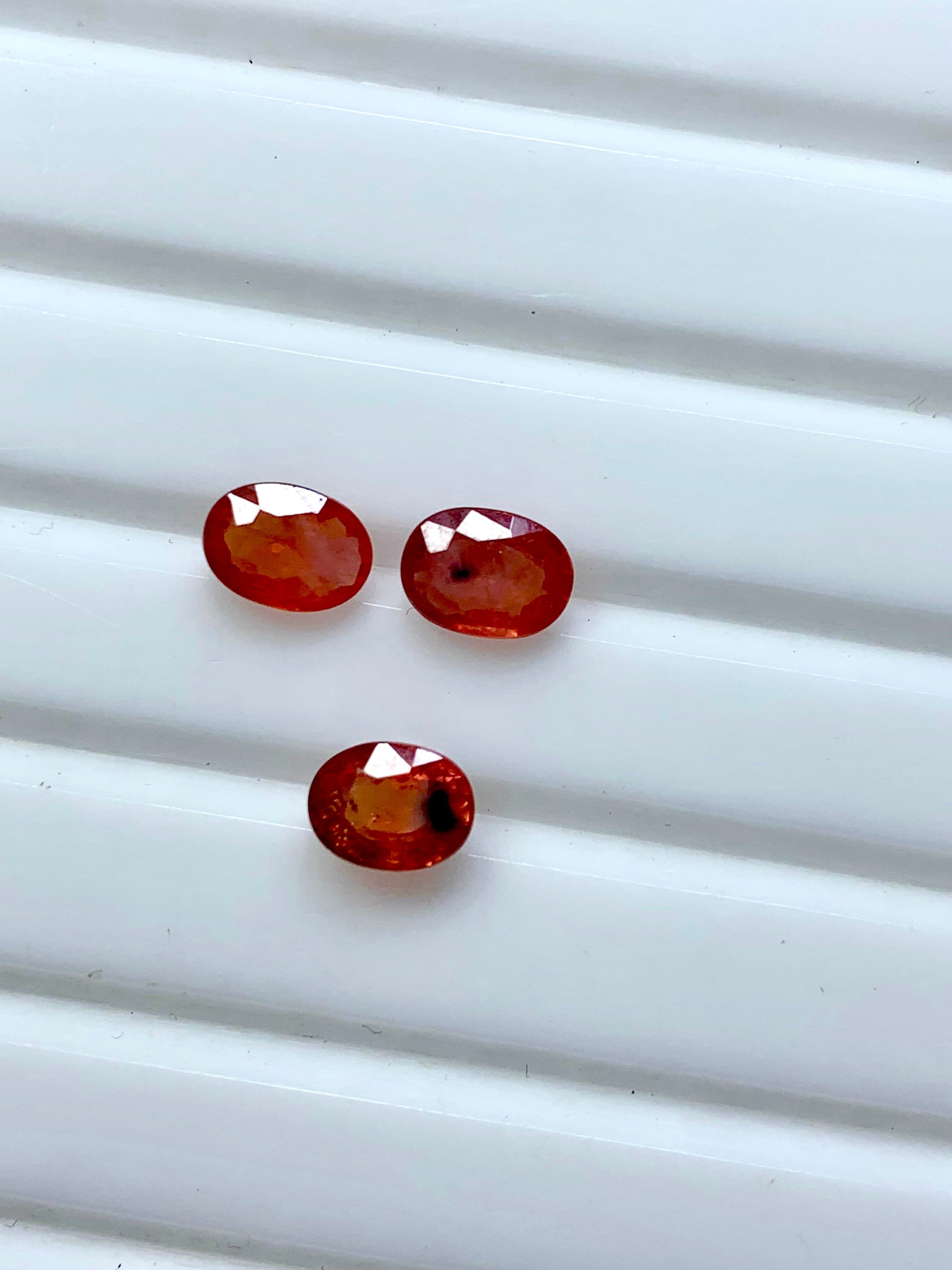 3.15 Carats Natural Orangish Red Sapphire | For Pendant Jewelry