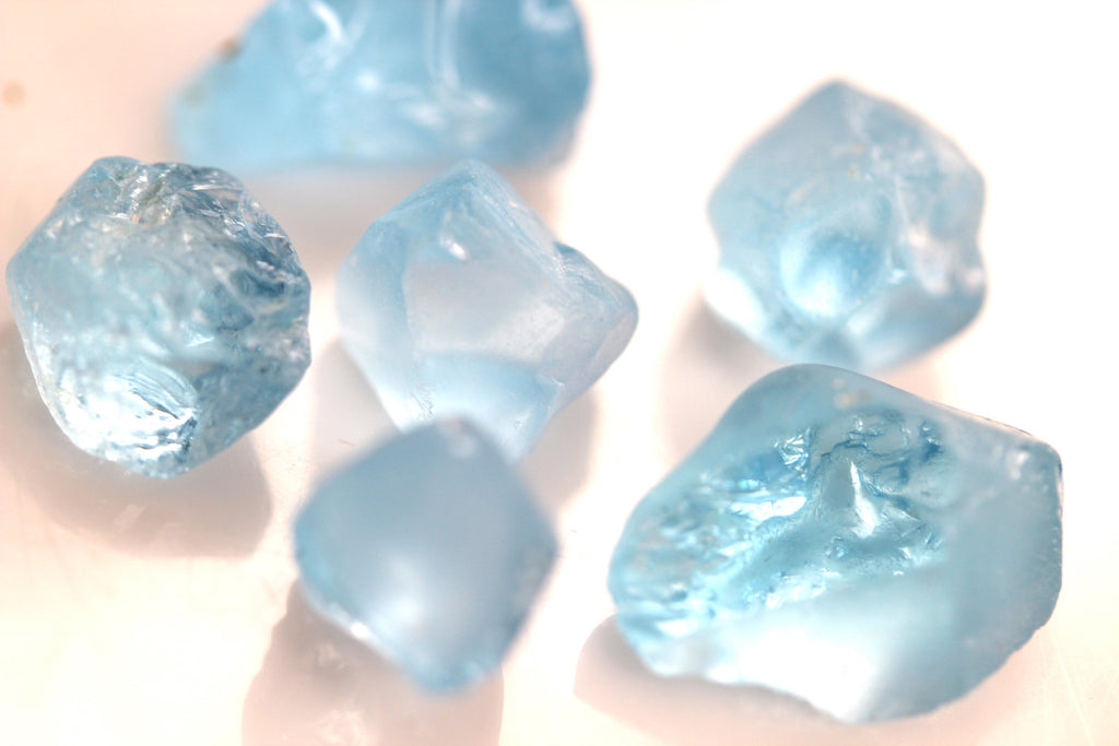 Rough blue topaz stone for faceting