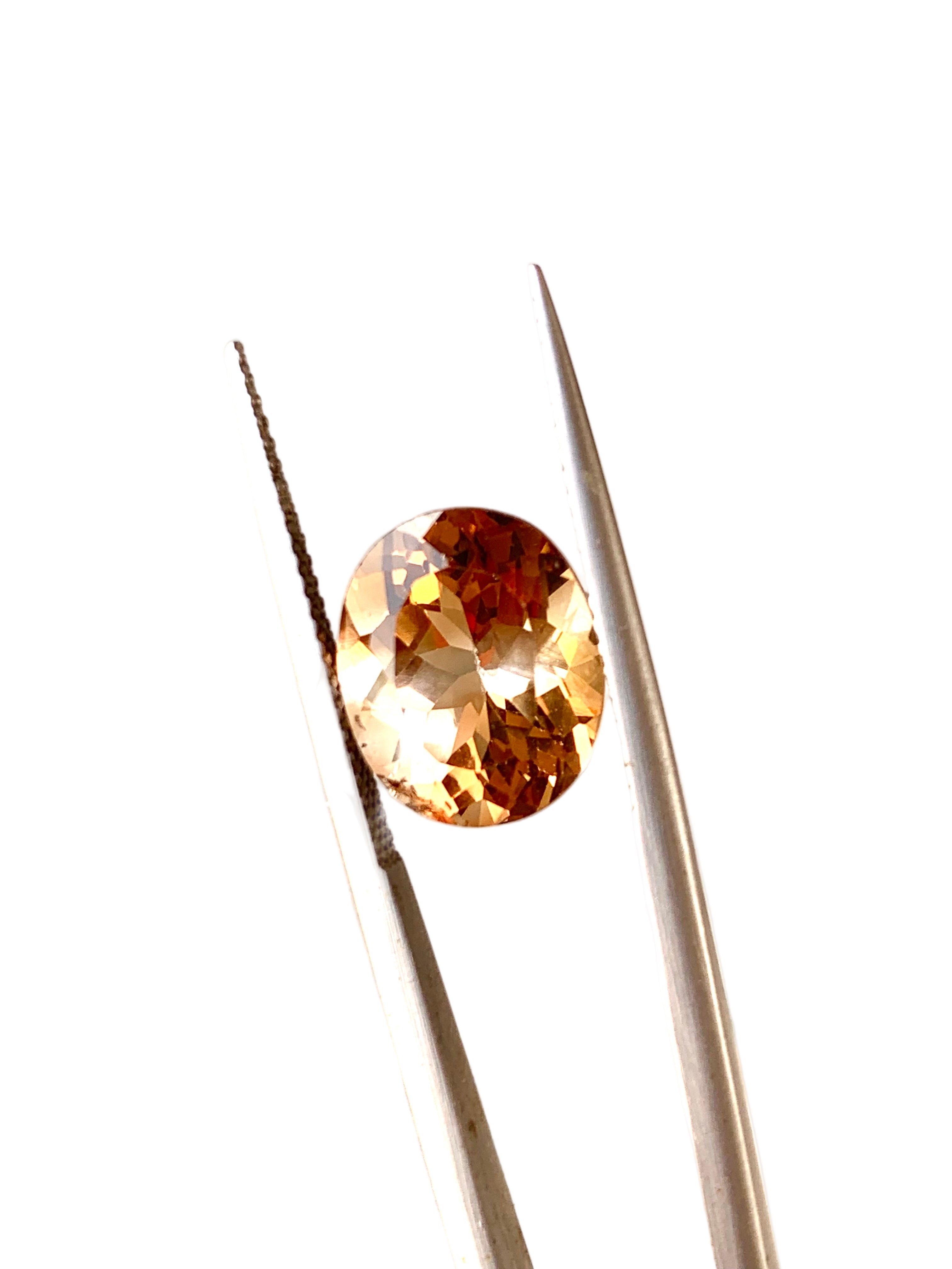 Oval cut brown topaz

