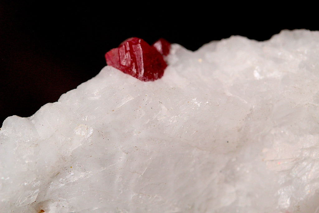 High quality red spinel on calcite matrix