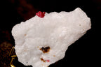 Natural red spinel on calcite matrix for sale