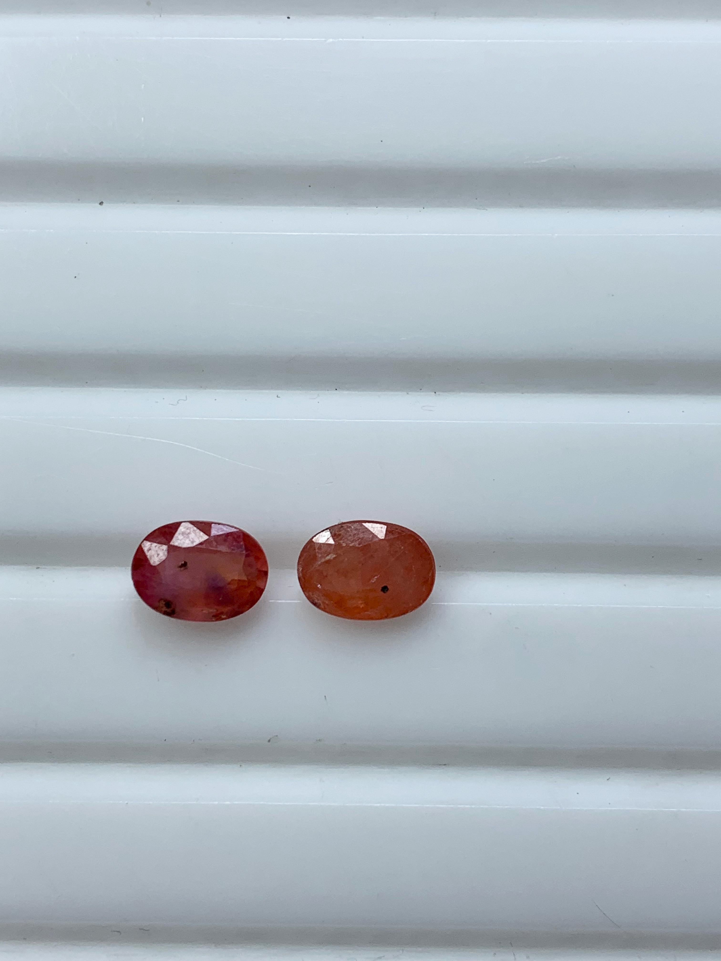 1.95ct red orange sapphire oval