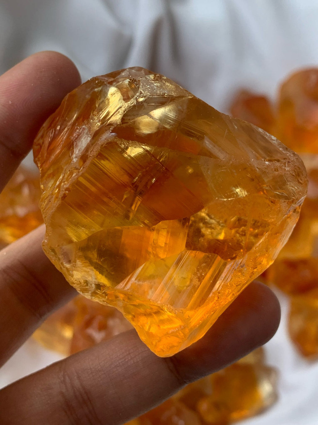 Orangish Yellow Citrine Facet Grade Rough Stone| Uncut Raw Gemstones