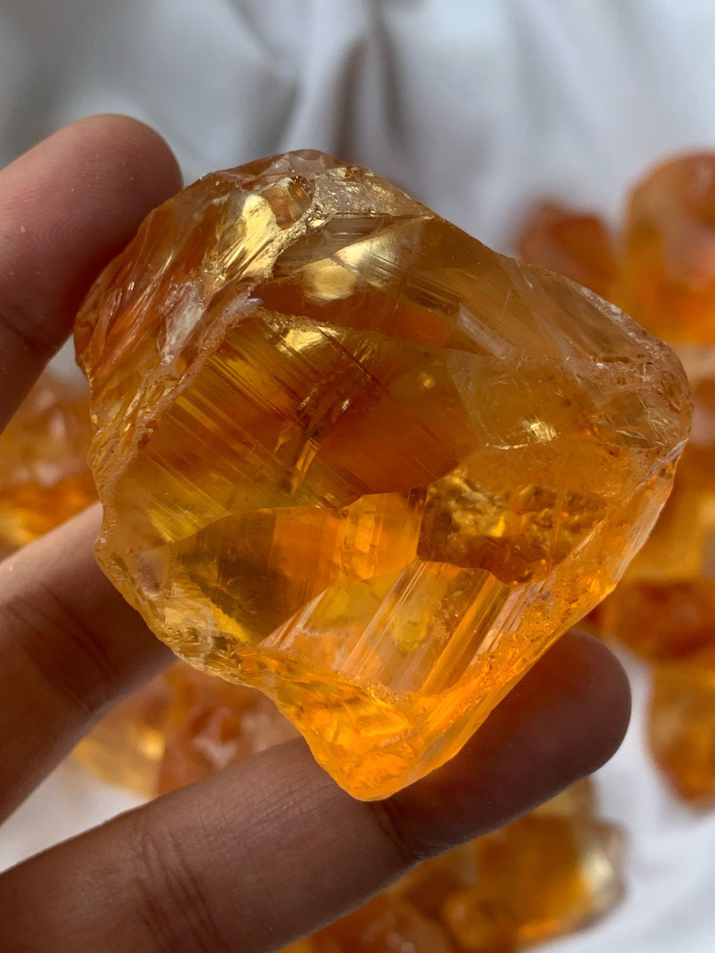 Orangish yellow citrine facet grade rough stone| Uncut raw gemstones
