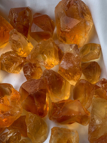 Orangish yellow citrine facet grade rough stone| Uncut raw gemstones