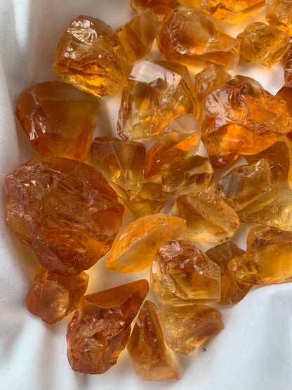 Orangish yellow citrine facet grade rough stone| Uncut raw gemstones