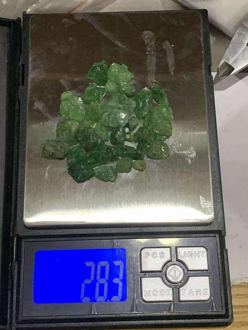28 Raw Tsavorite Stones Deal