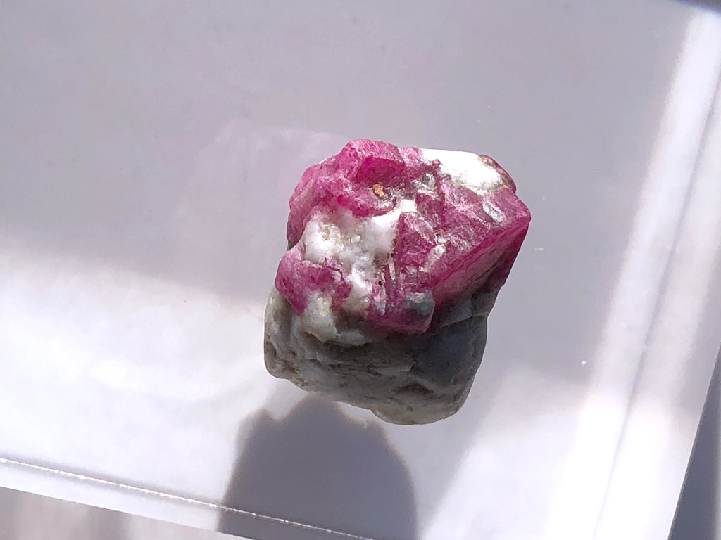 gia certified 25.65 carat pink ruby crystals

