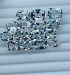 white tapaz faceted gemstone
