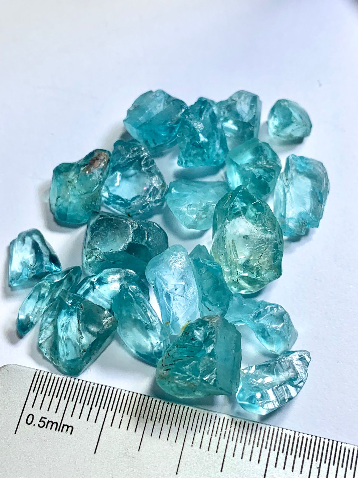 100 grams blue zircon rough crystals 3-5mm size


