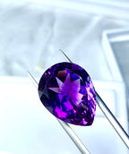 loose pear cut purple amethyst gemstone care
