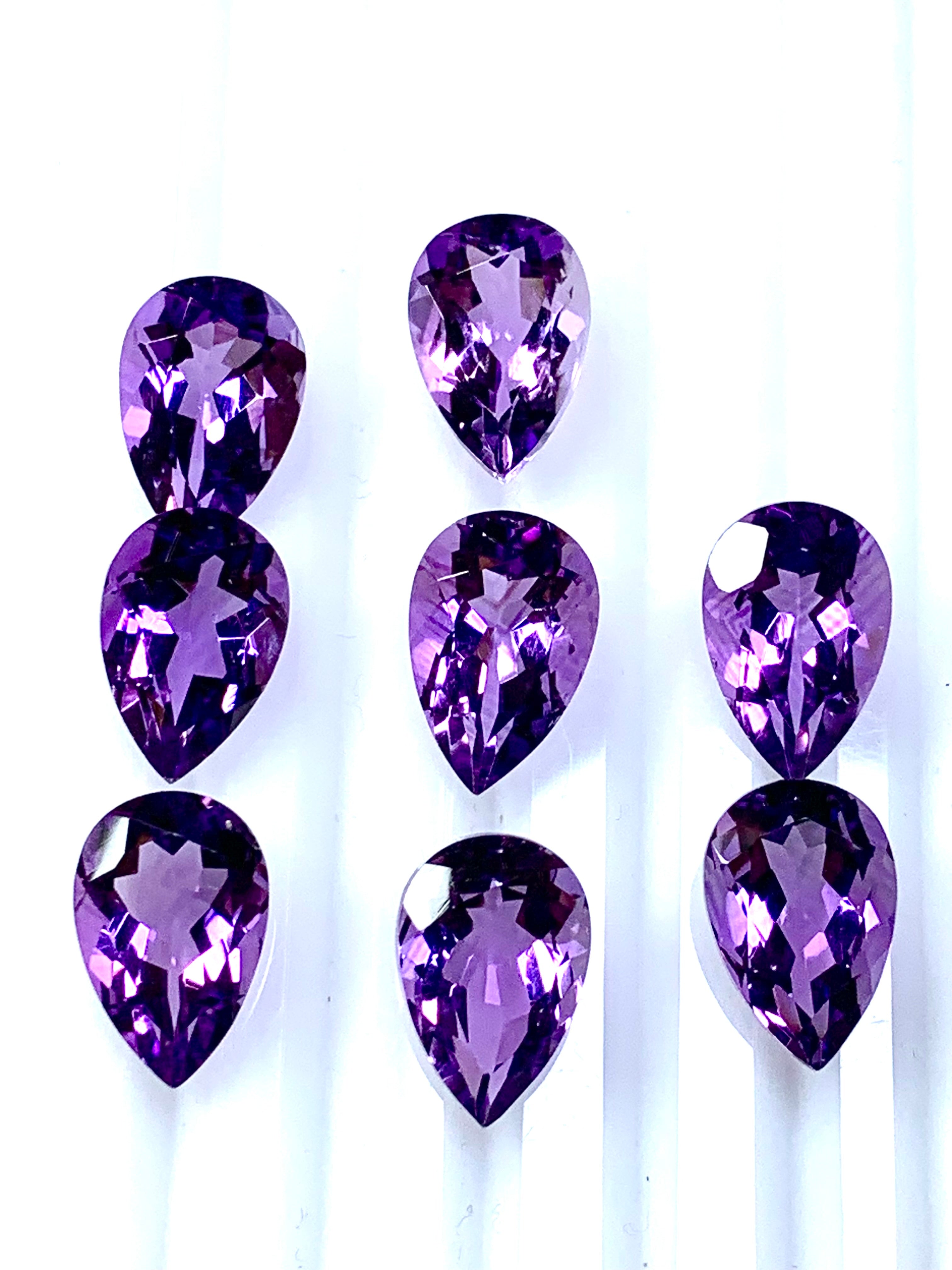 loose pear shaped purple amethyst

